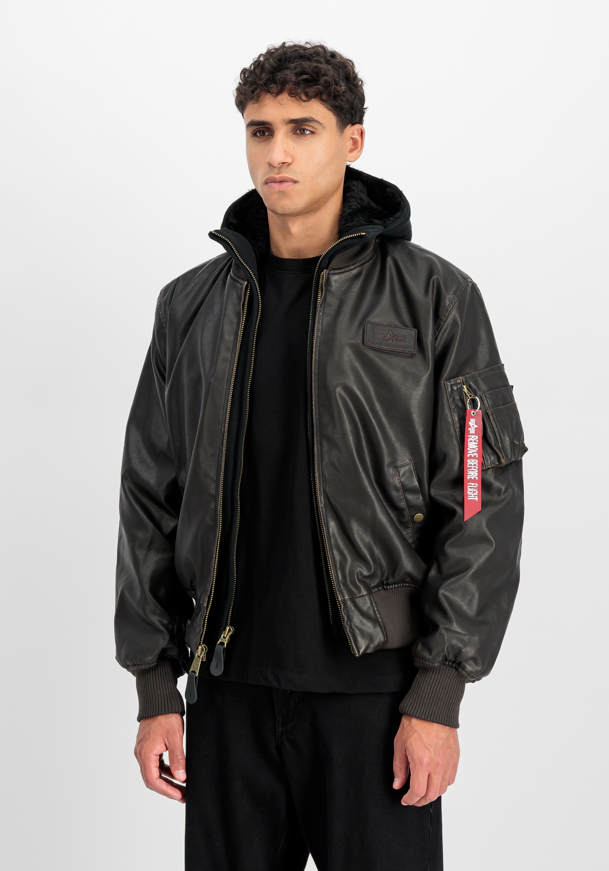 Image of Alpha Industries Lederjacke "MA-1 D-Tec FL Slim"