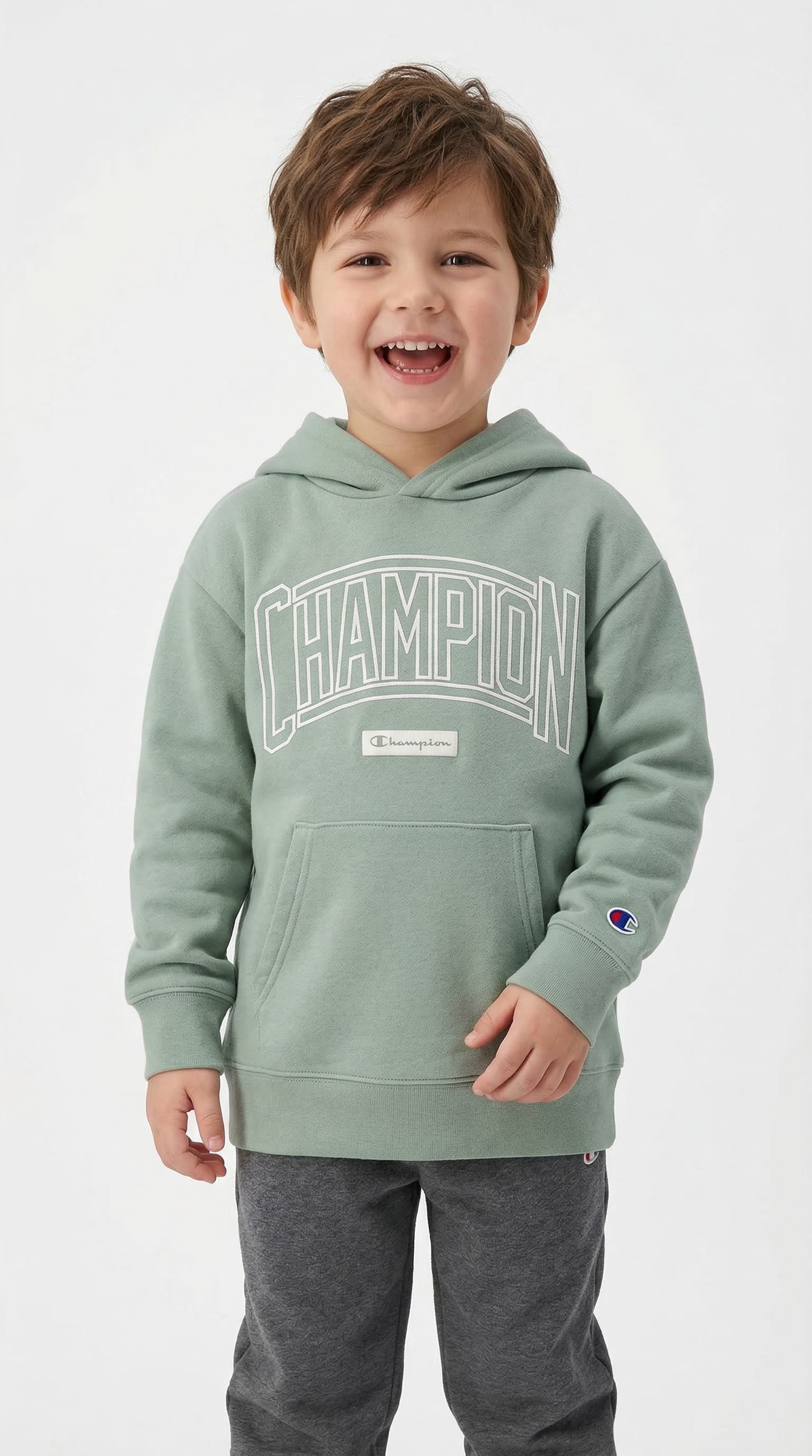 Image of Champion Kapuzensweatshirt "COLLEGE Terry Hoodie Large Logo", für Kinder, mit Kapuze, sportlicher Stil, weiches Material