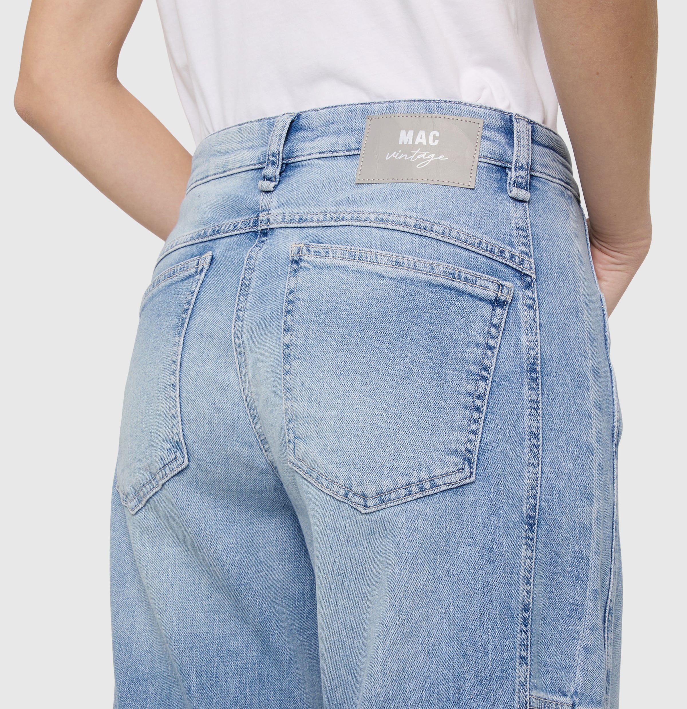 MAC Jeans à 5 poches »OHIO Barrel« Barrel Fit, Naht-Detail auf Kniehöhe