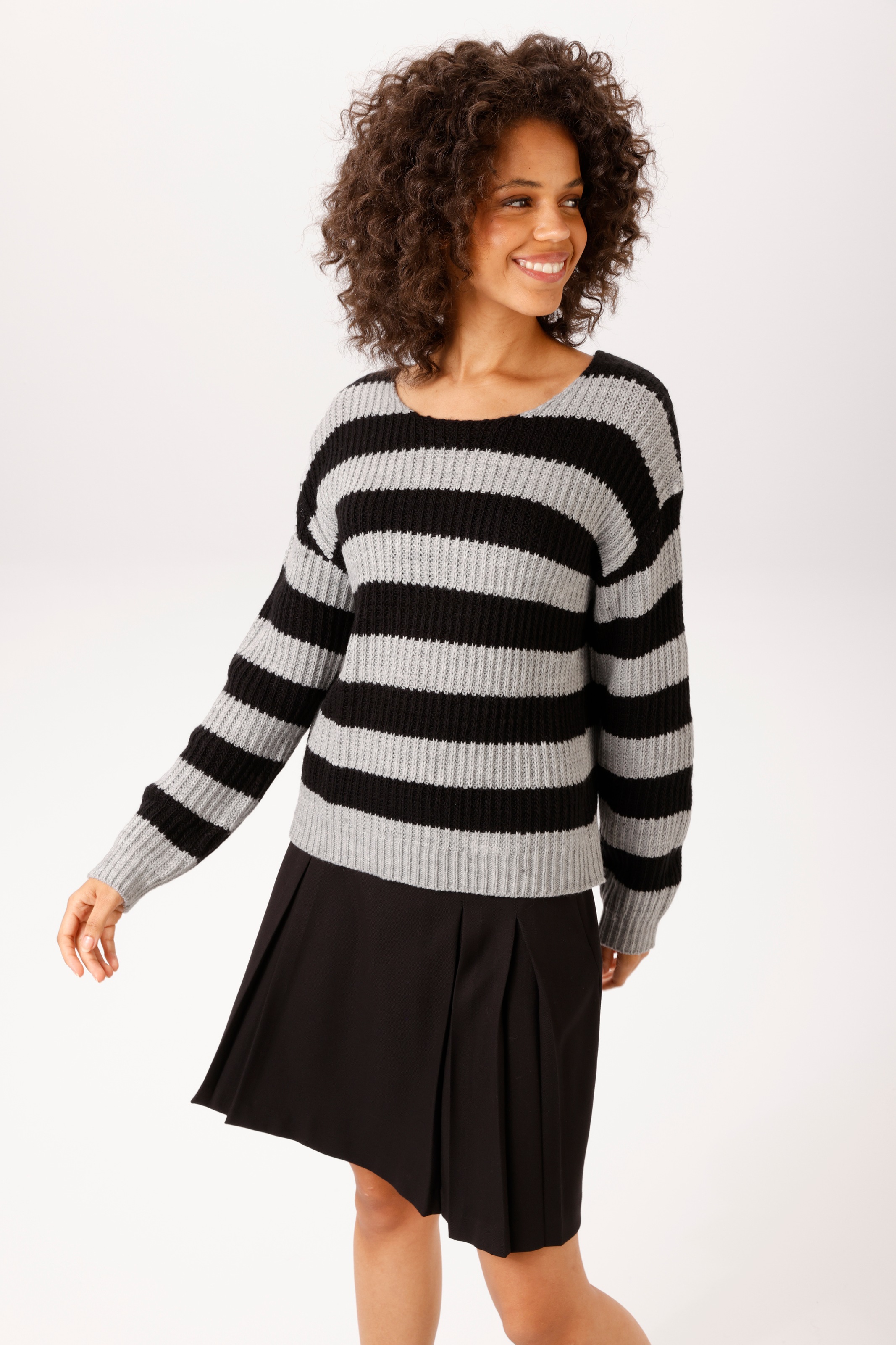 Image of Aniston CASUAL Strickpullover im Streifen-Dessin - NEUE KOLLEKTION