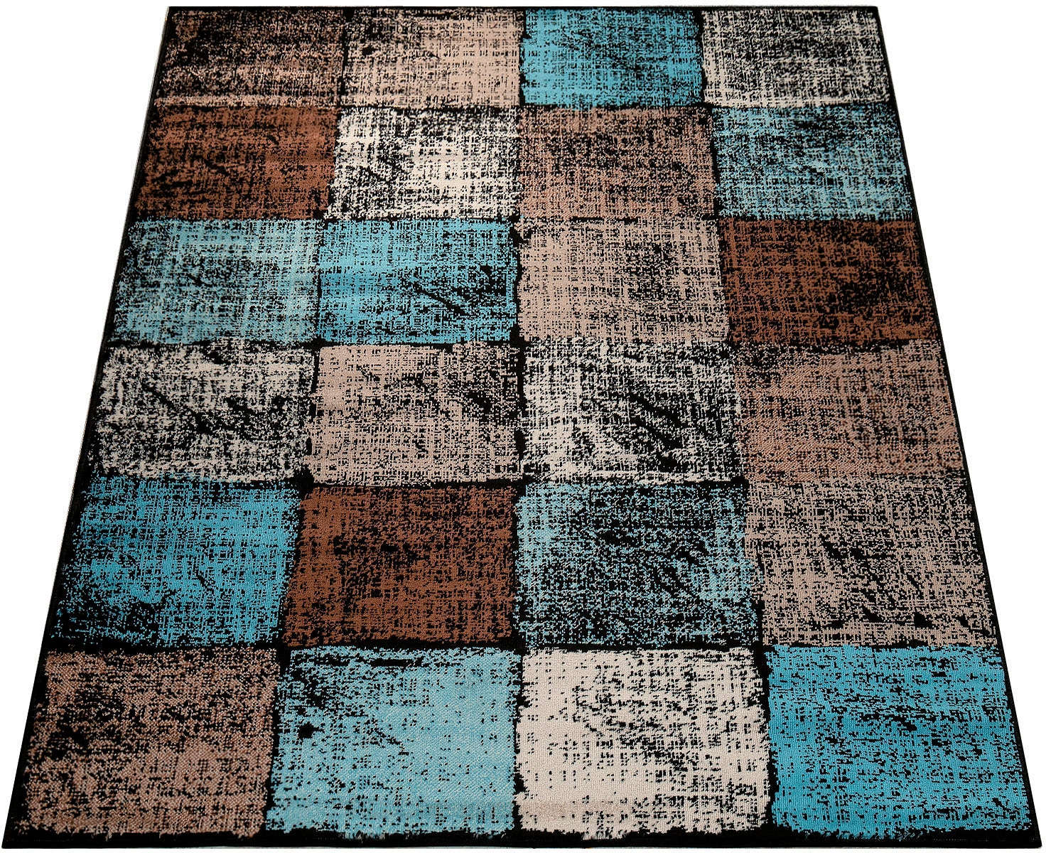 Paco Home Tapis »Metro 155« Rectangulaire 12 mm Höhe Kurzflor, modernes Karo-Muster, ideal im Wohnzimmer & Schlafzimmer