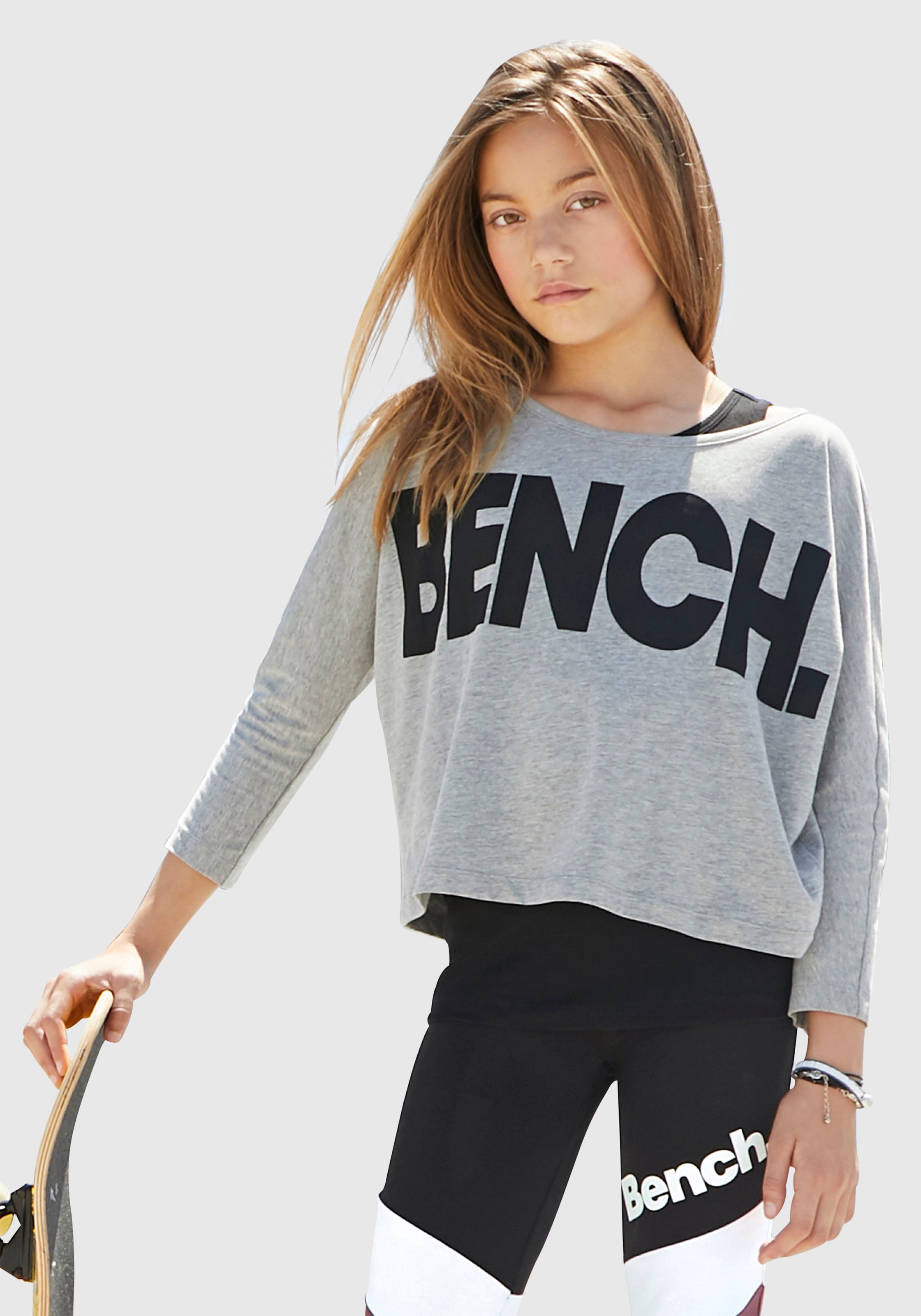 Image of Bench. Langarmshirt, (Set, 2 tlg.), mit grossem Logoschriftzug bei Ackermann Versand Schweiz