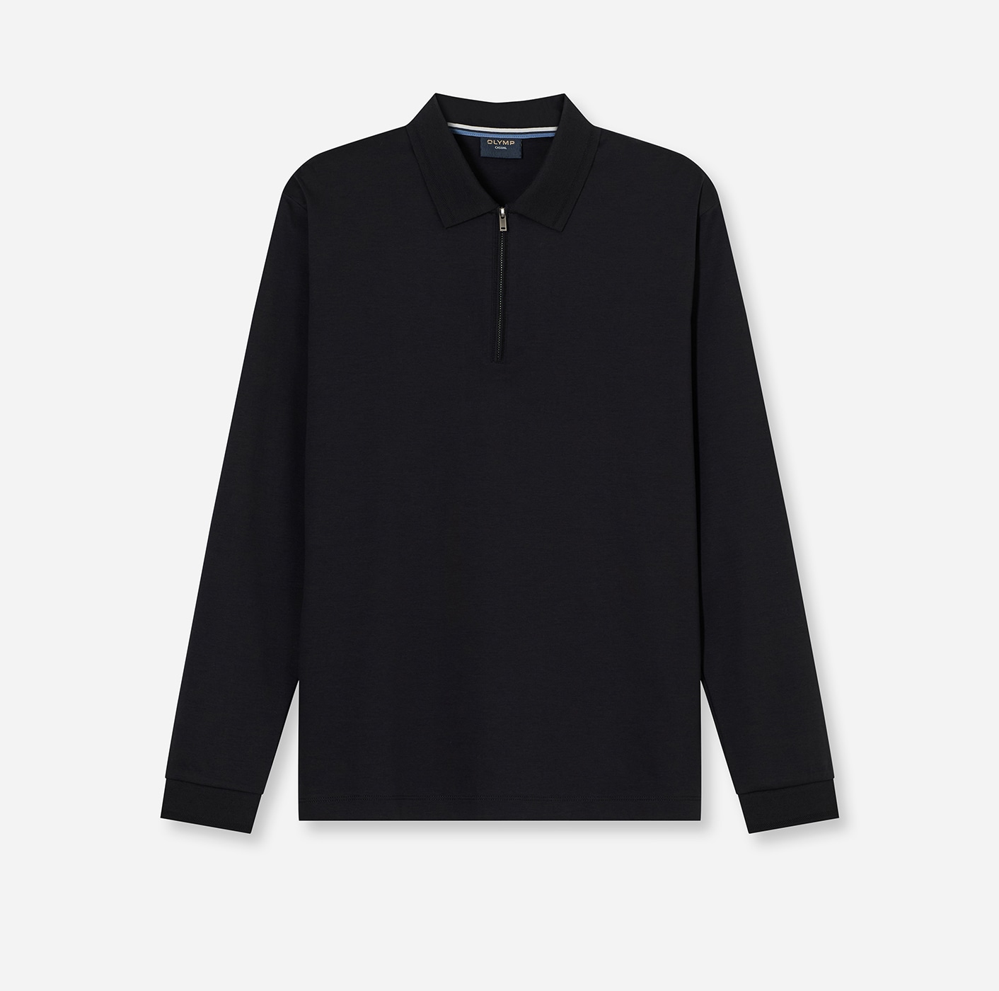 OLYMP Polo à manches longues unifarben, Polokragen, regular fit, casual