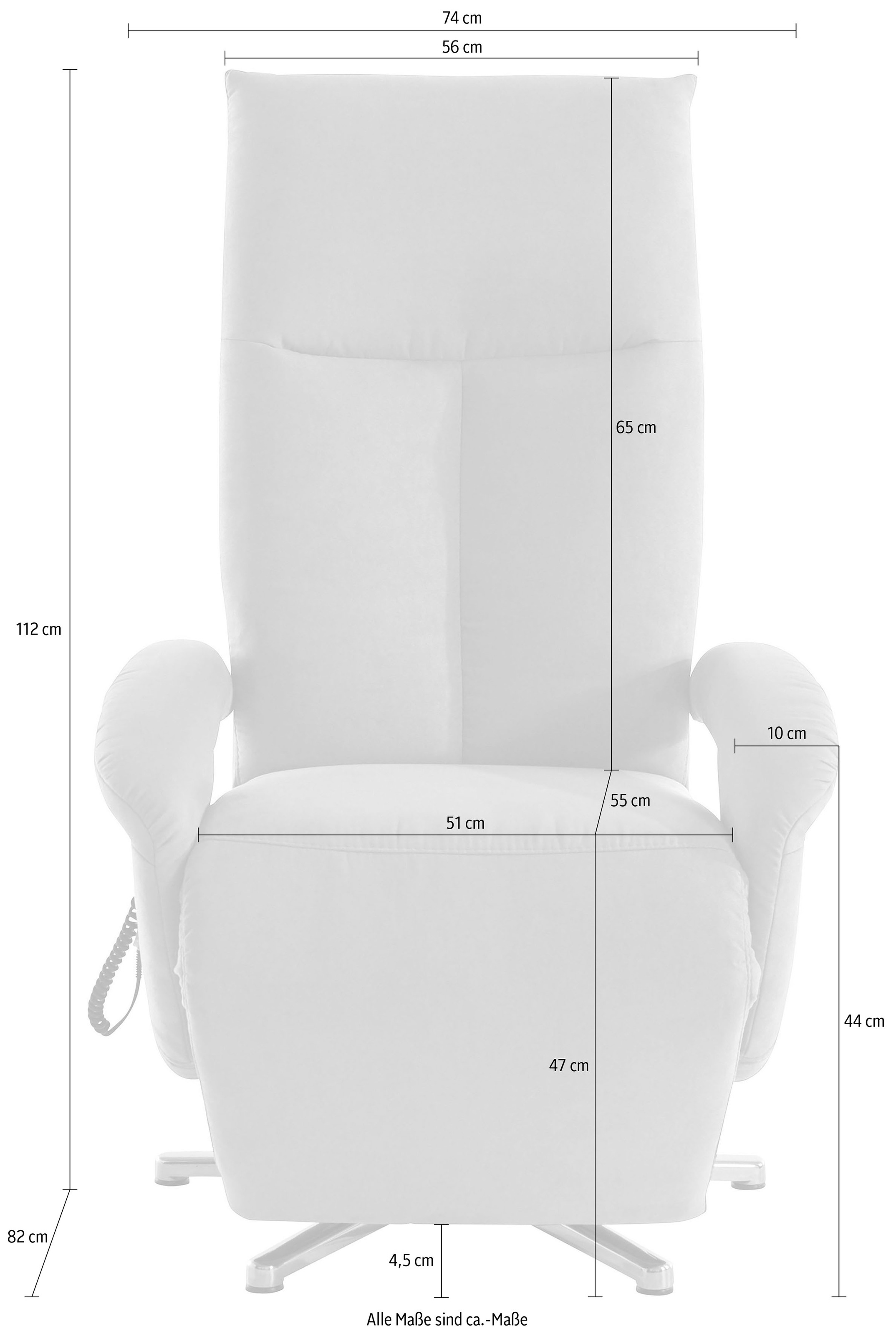 sit&more Fauteuil TV »Tycoon mit Kopfteilverstellung und 360° Drehfunktion« wahlweise manuell oder elektrischer Funktion, auch mit Akku (kabellos)