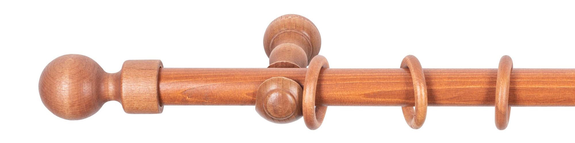 SN DECO GROUP Gardinenstange »Giro«, 1 läufig-läufig, Fixmass, 28 mm, Holz, verschiedenen Längen und Farbe, Komplettset