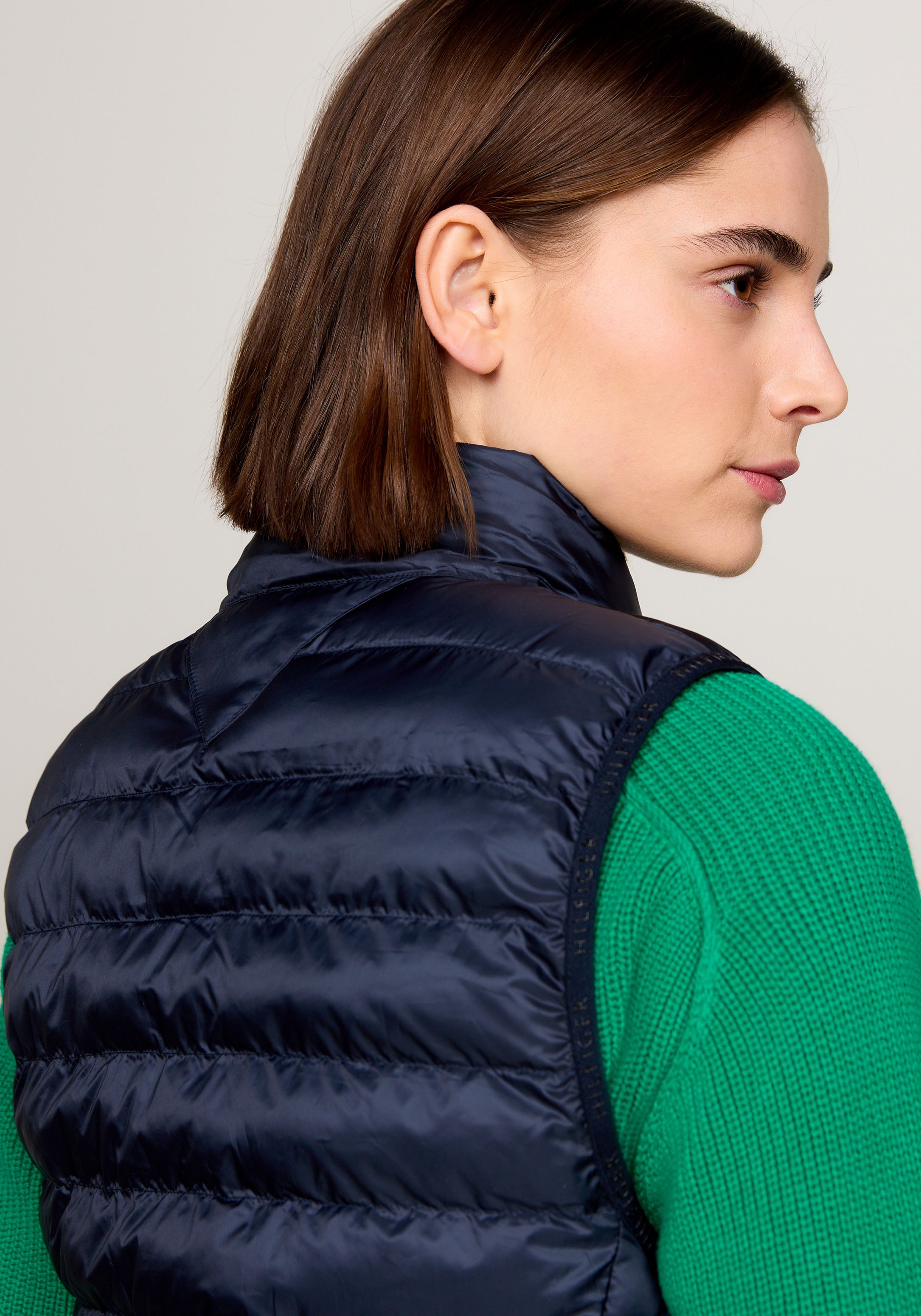 Tommy Hilfiger Steppweste »LW PADDED GLOBAL STRIPE VEST«, (Global Serie TH WOMEN), Reissverschlusstaschen