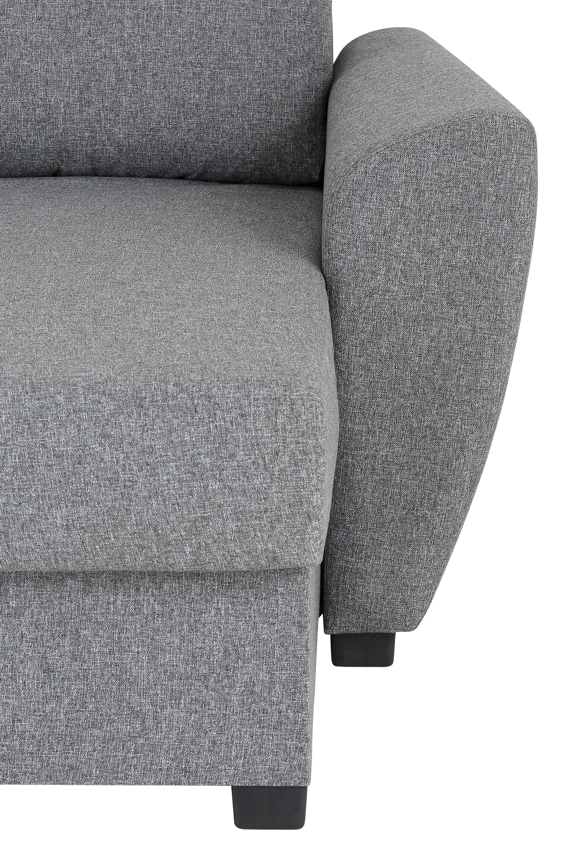 Home affaire Ecksofa »Quin L-Form« mit Bettfunktion, Bettkasten und Zierkissen, mit Federkern