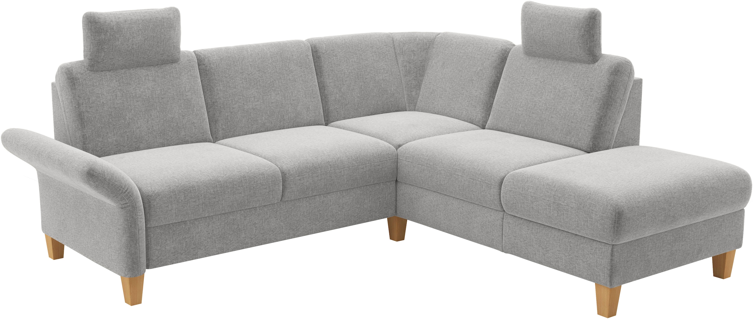 Home affaire Ecksofa »Rochelle«, wahlweise mit Armlverstellung, Klappbett mit Rollen & Bettkasten