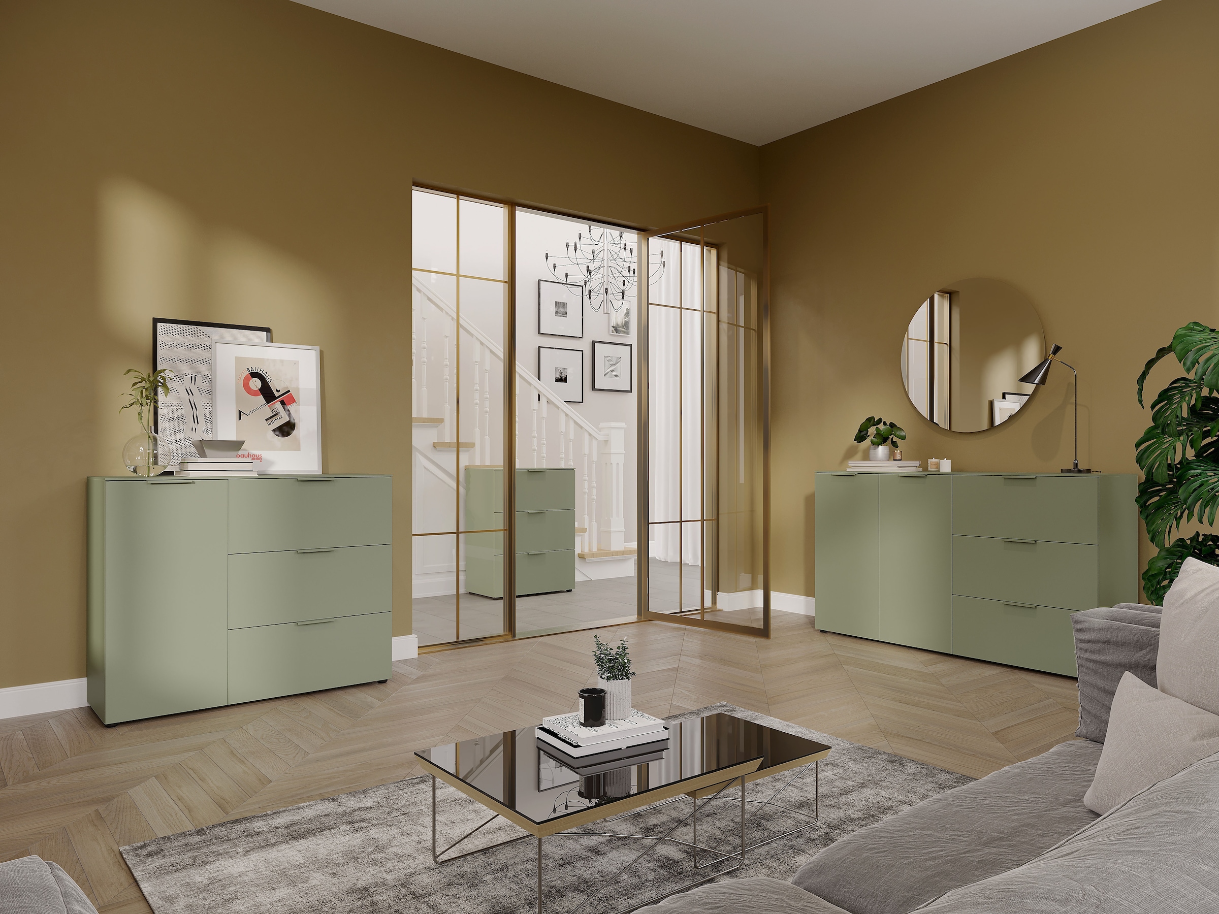 GERMANIA Buffet »Savoca« 1 cuis tlg. Largeur 109 cm, soft-close, 2 variantes de pieds incluses, Fabriqué en Allemagne