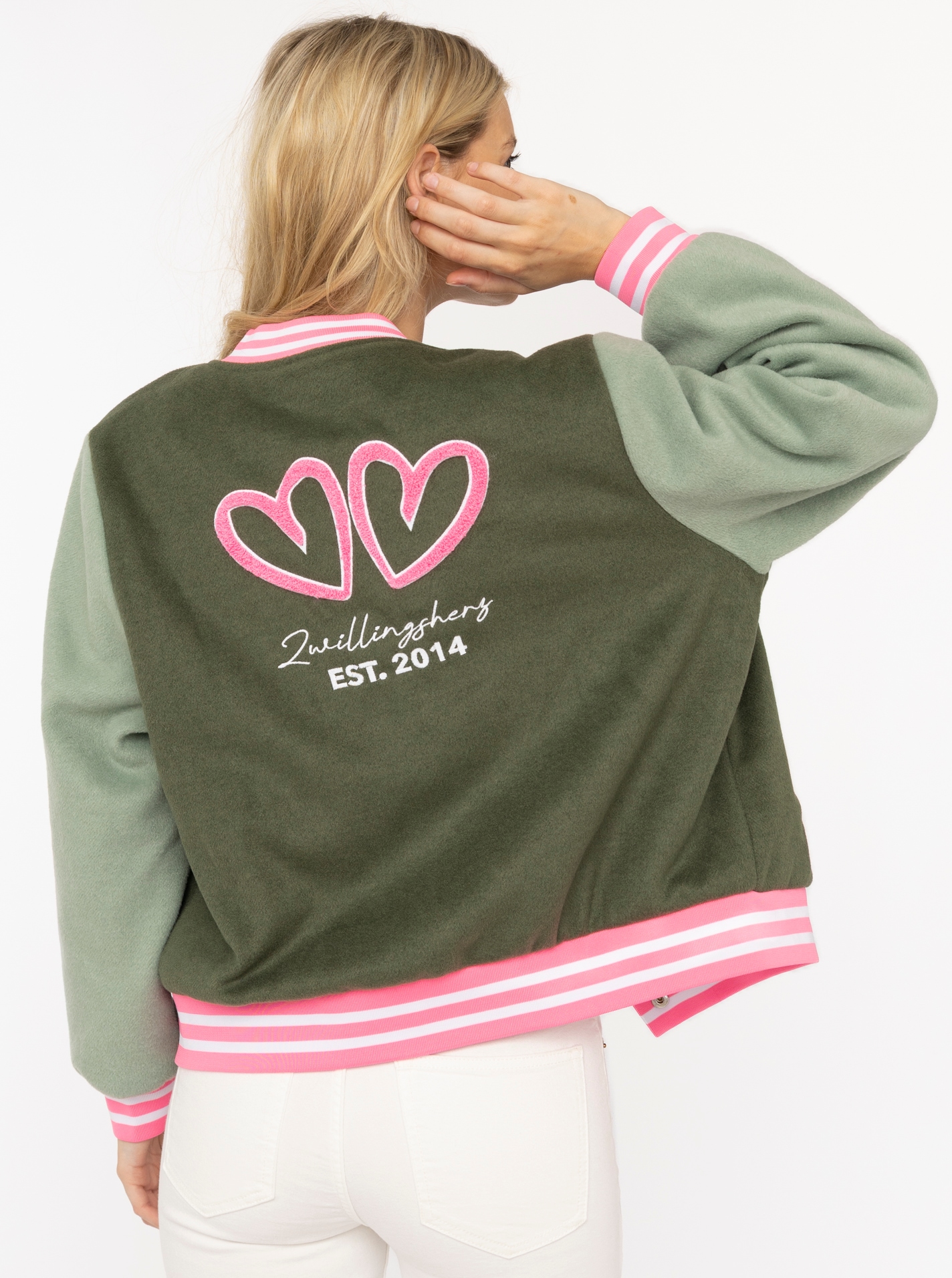 Zwillingsherz Veste bomber »„College Uni“« manches contrastées, poignets rayés, poches latérales, écusson