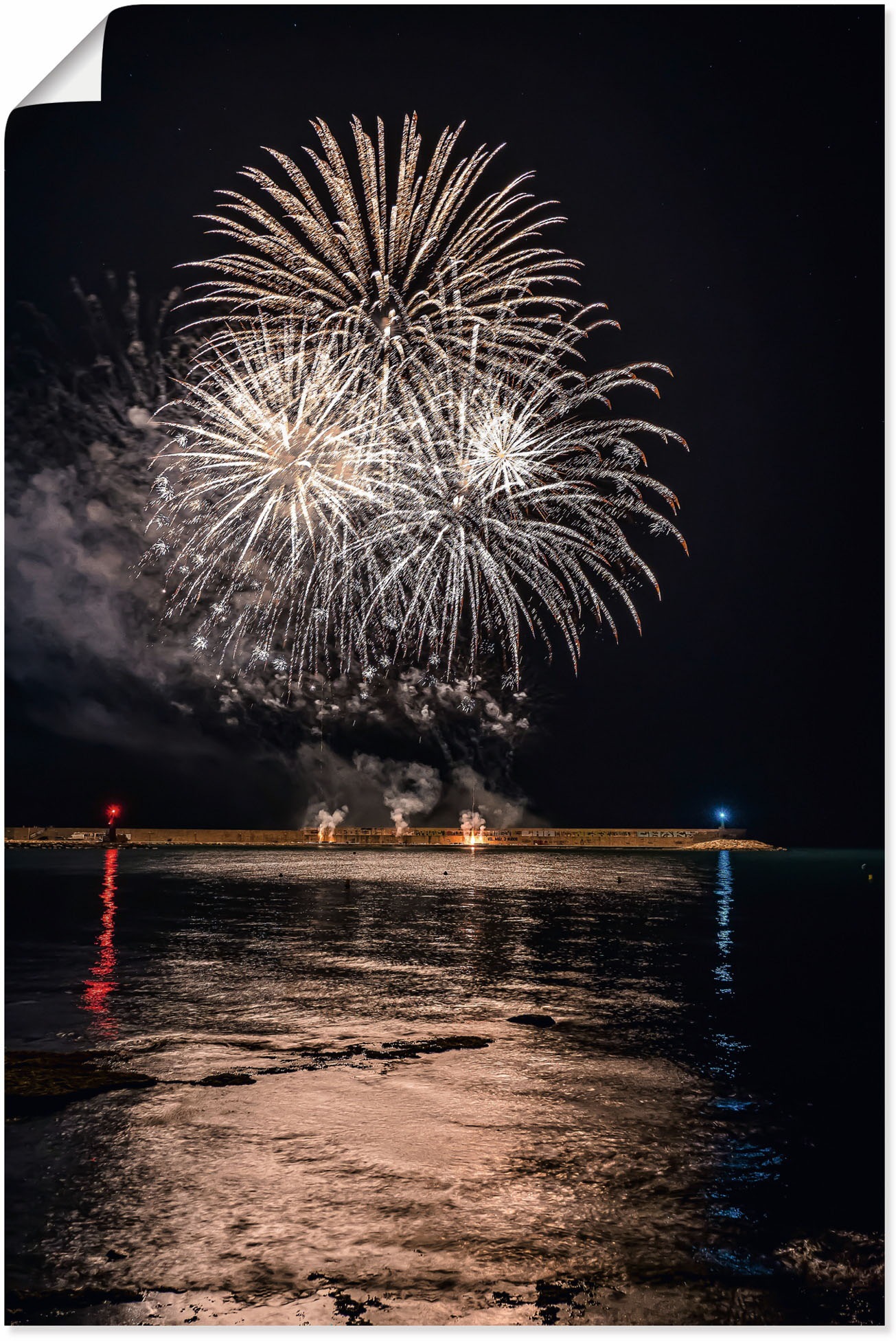 Image of Artland Wandbild »Feuerwerk am Meer«, Himmelsbilder, (1 St.), in vielen Grössen & Produktarten - Alubild / Outdoorbild für den Aussenbereich, Leinwandbild, Poster, Wandaufkleber / Wandtattoo auch für Badezimmer geeignet bei Ackermann Versand Schweiz