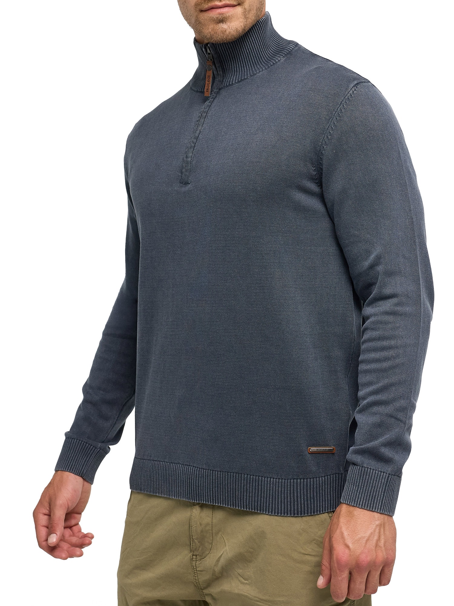Indicode Troyer »INArkmill ½ zip« Baumwolle, regular fit