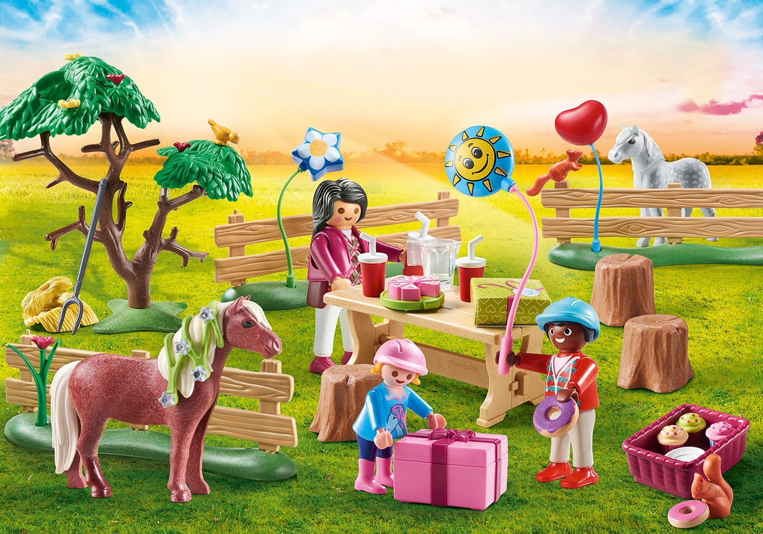 Playmobil® Konstruktions-Spielset »Kindergeburtstag auf dem Ponyhof (70997), Country«, (81 St.), Made in Europe