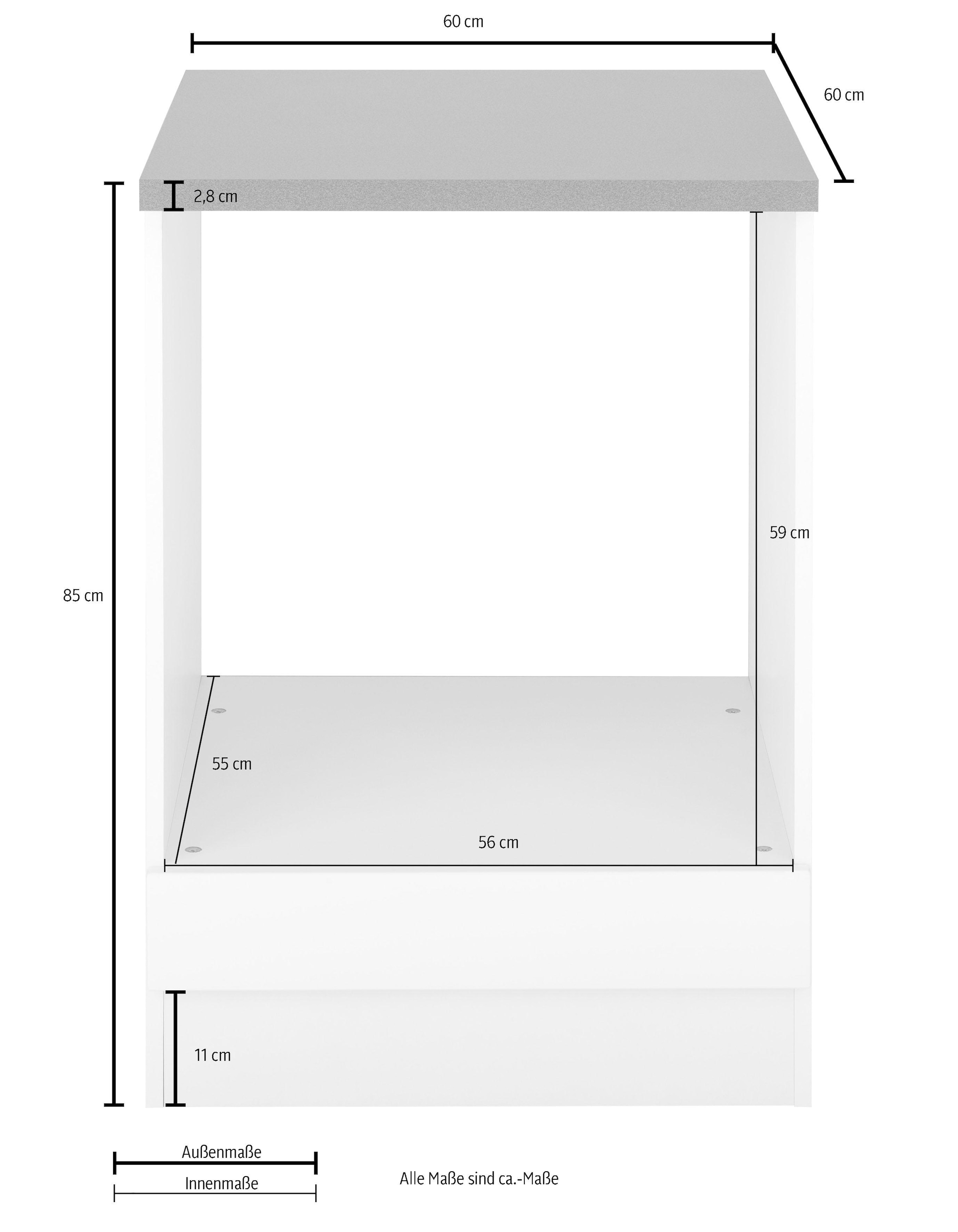 KOCHSTATION Herdumbauschrank »KS-Tulsa«, 60 cm breit, für Einbau-Herdset