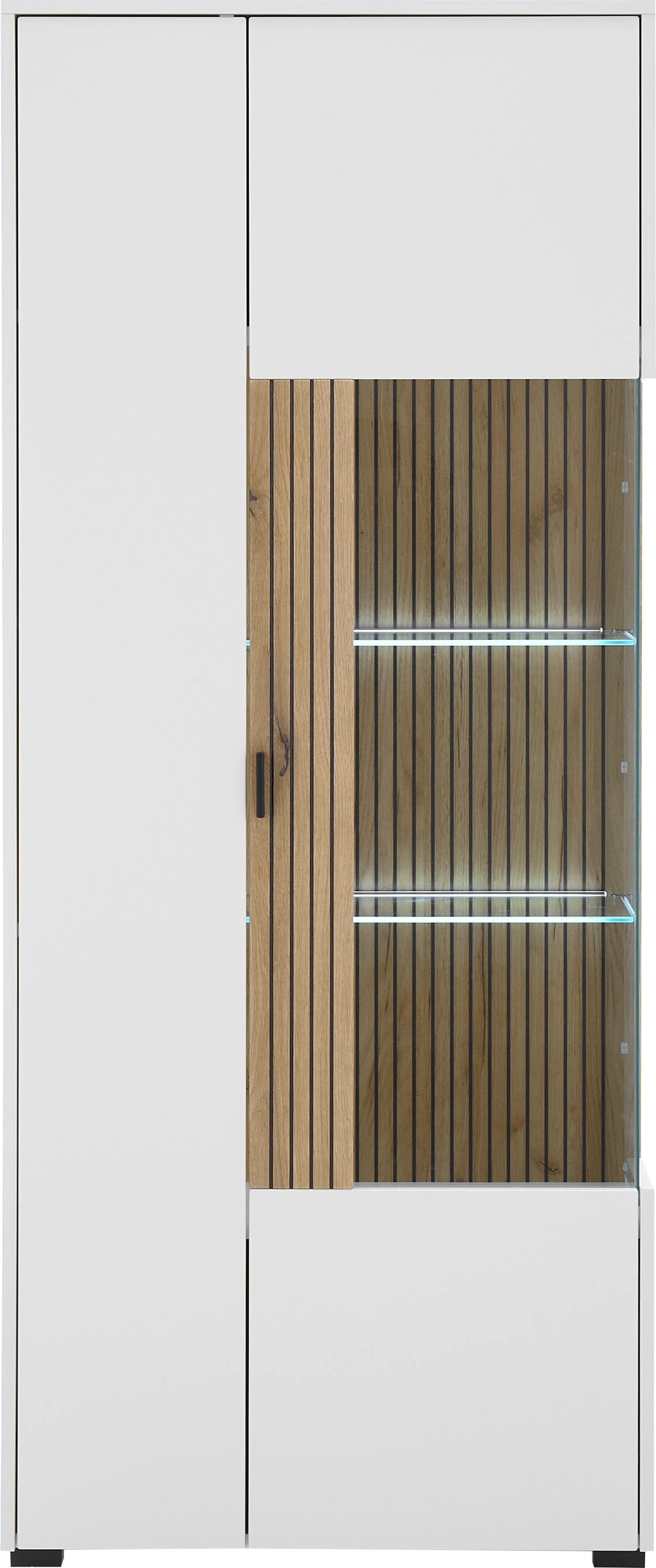 INOSIGN Vitrine »Hudson, Stauraumvitrine«, in moderner Trendfarbe, Griffe aus Metall (Schwarz), Höhe 180 cm