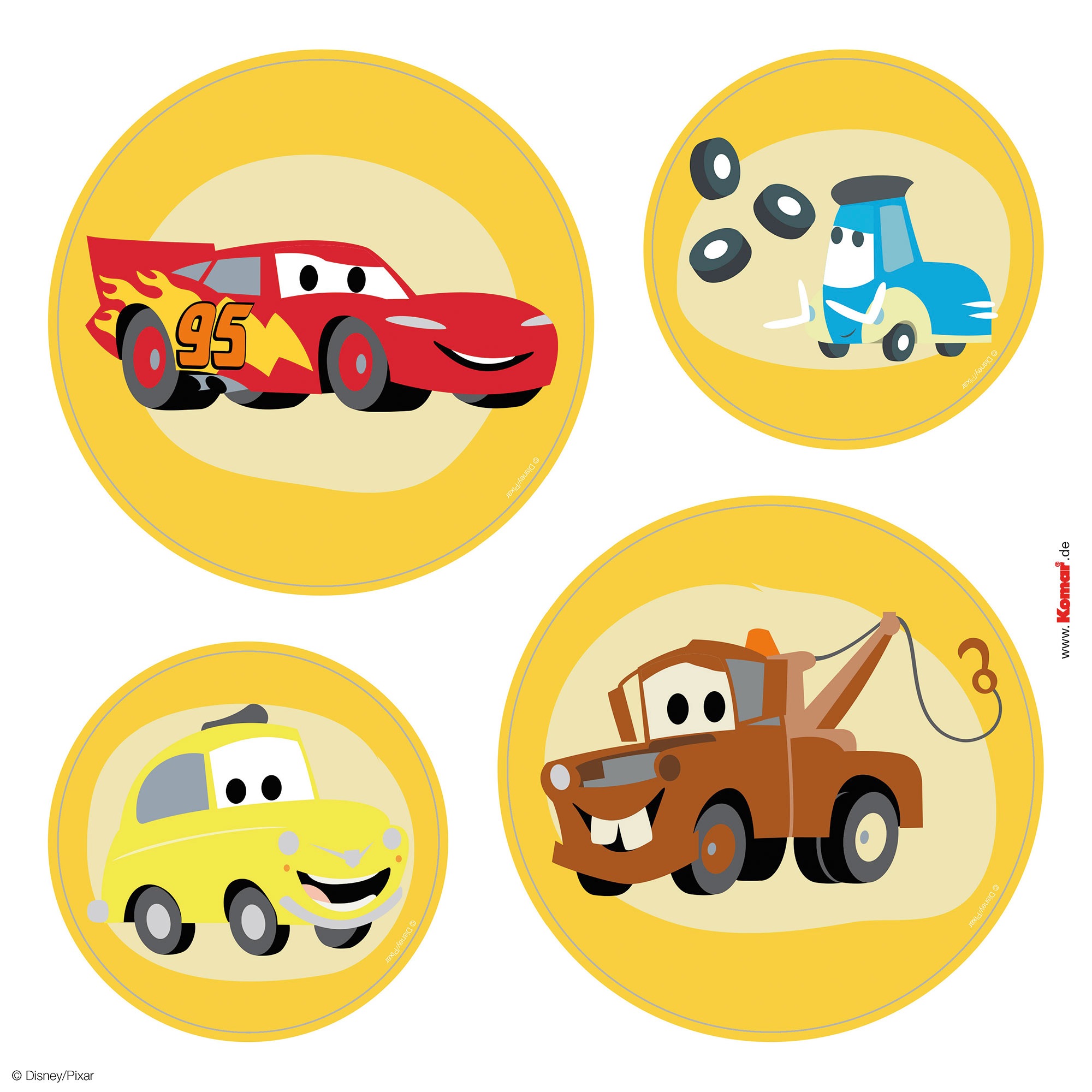 Komar Tableau de fenêtre »Fenstersticker - Cars Ka-Chow - Grösse 30 x 30 cm« 35 x 30 cm, 2 Bogen
