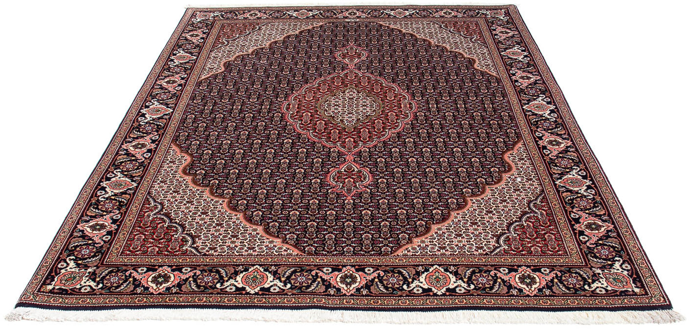 Image of morgenland Orientteppich »Perser - Täbriz - 194 x 154 cm - hellbraun«, rechteckig, 10 mm Höhe, Wohnzimmer, Handgeknüpft, Einzelstück mit Zertifikat bei Ackermann Versand Schweiz