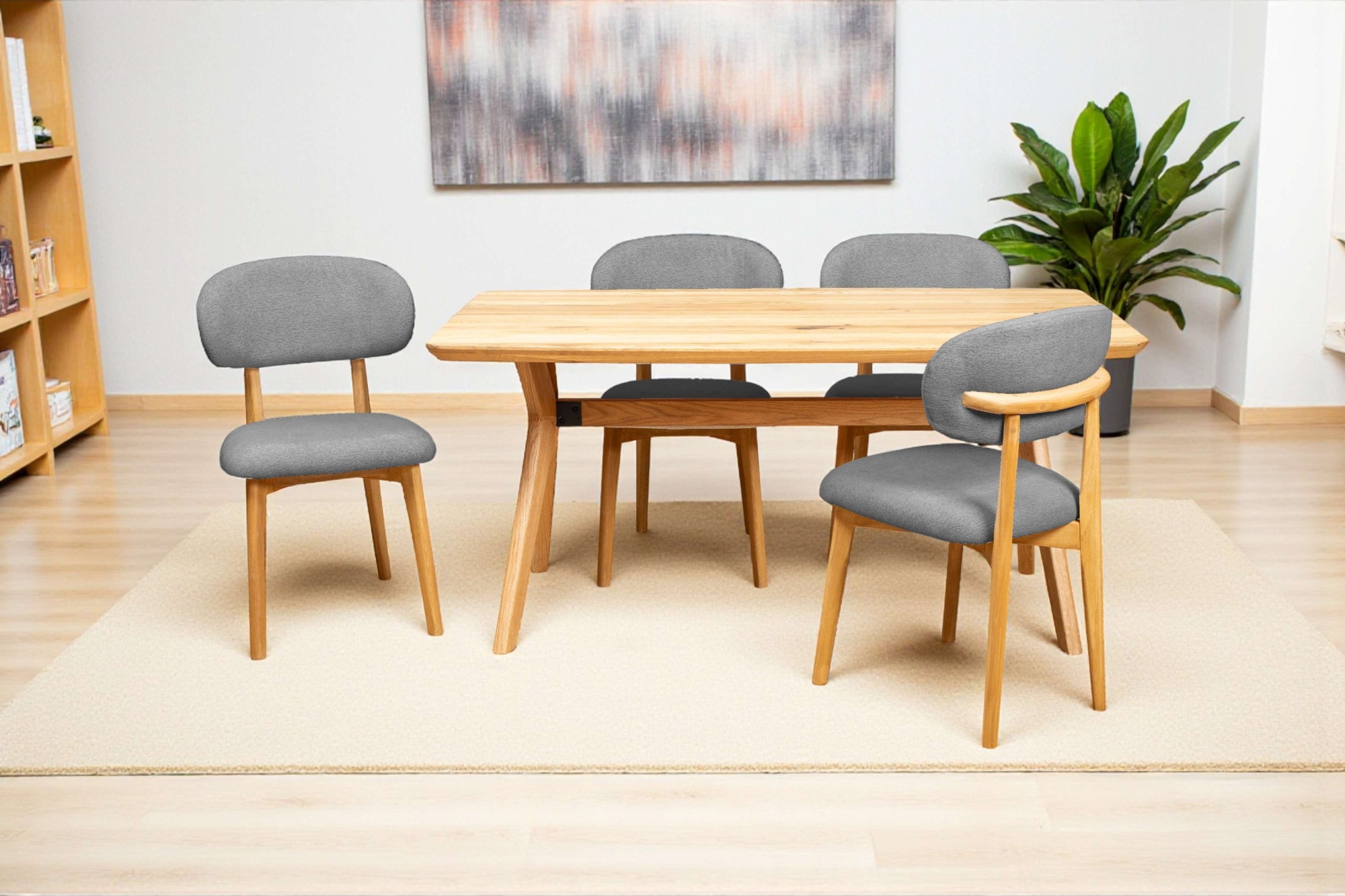 Home affaire Esszimmerstuhl »Nomo Polsterstuhl, Küchenstuhl, 4-Fussstuhl« () 2 Stk.Chenille, Massivholzbeine, Retro