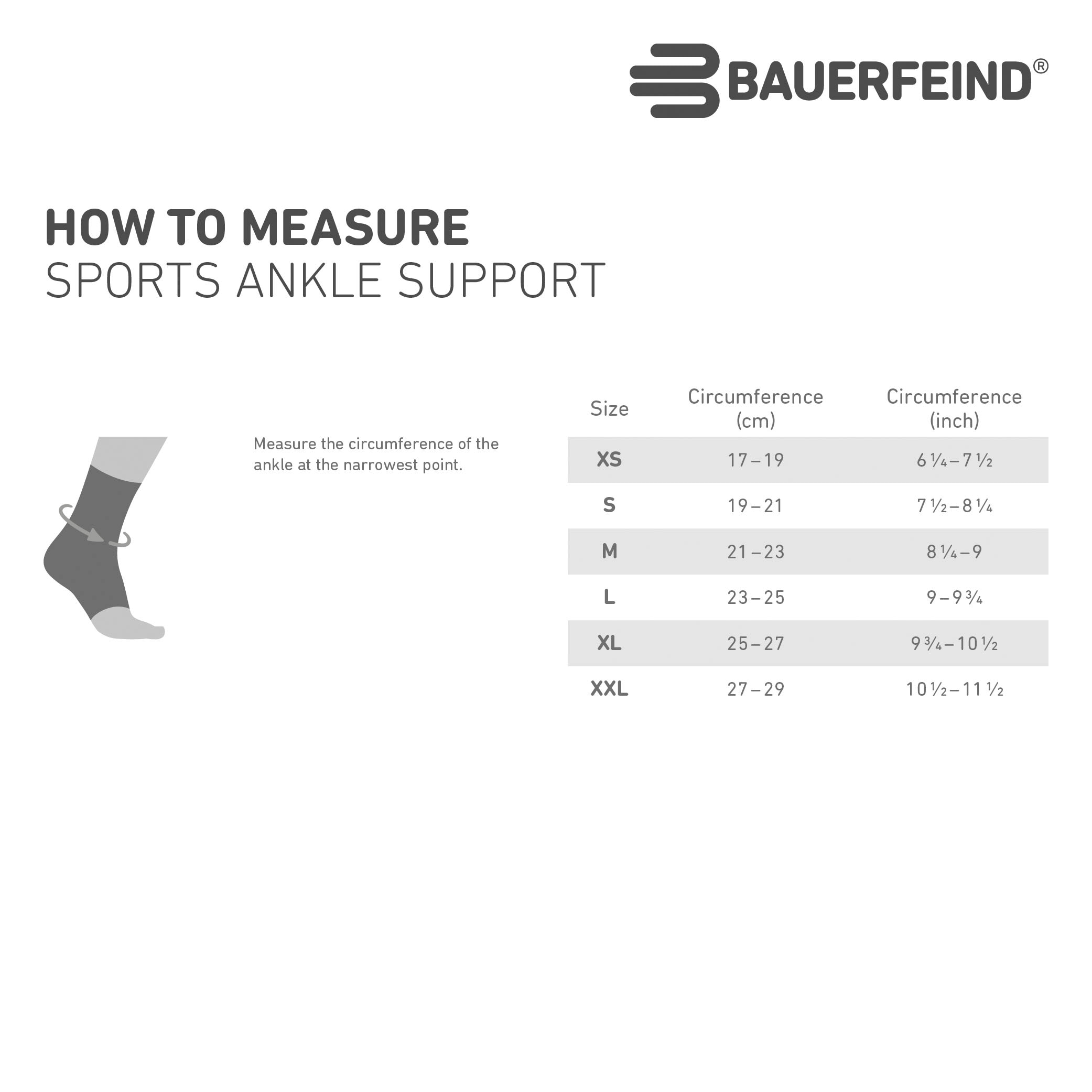 Bauerfeind Fussbandage »Sports Ankle Support links« für den linken Fuss, atmungsaktives Material