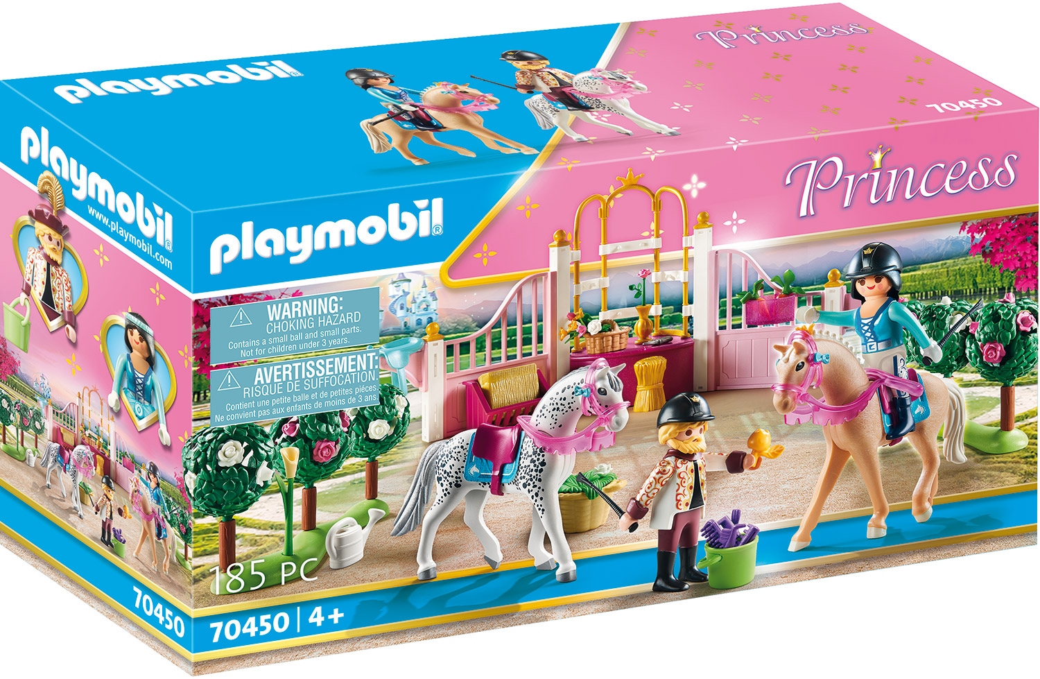 Playmobil® Konstruktions-Spielset »Reitunterricht im Pferdestall (70450), Princess«, (185 St.), Made in Germany