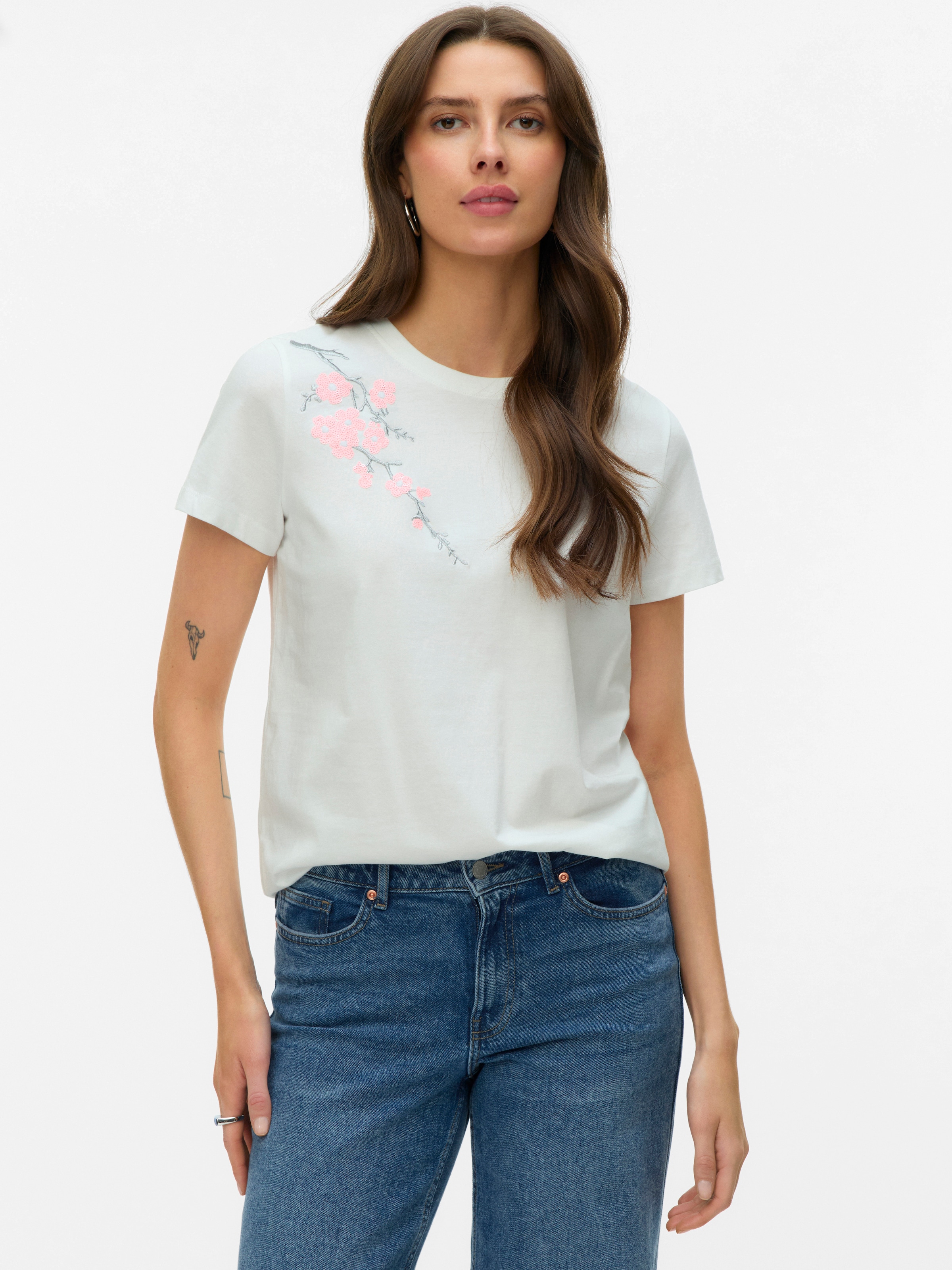 Image of Vero Moda Kurzarmshirt "VMGLOW SS TOP BOX JRS" Baumwolle