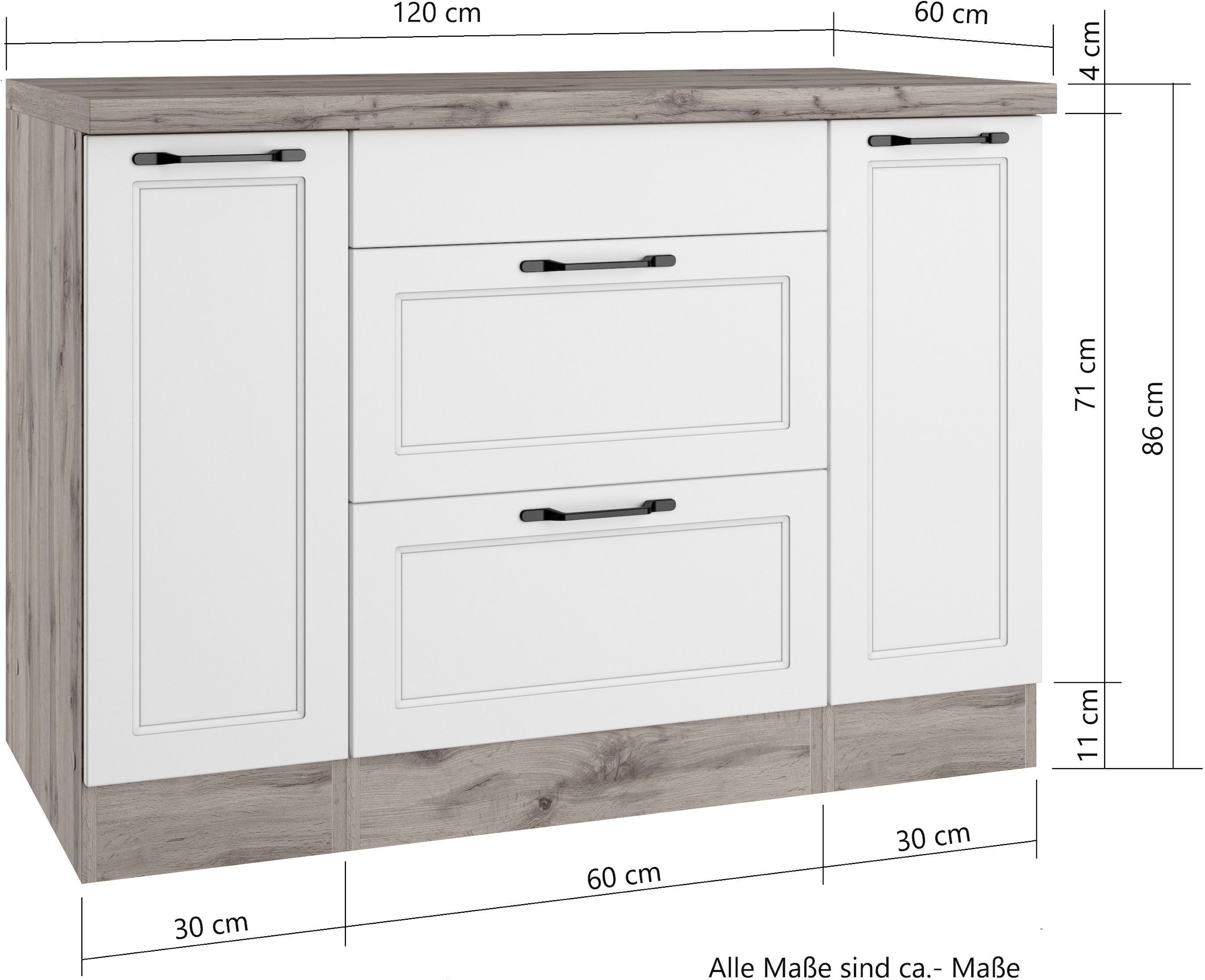KOCHSTATION Kochfeldumbauschrank »KS-Lana« Breite 120 cm