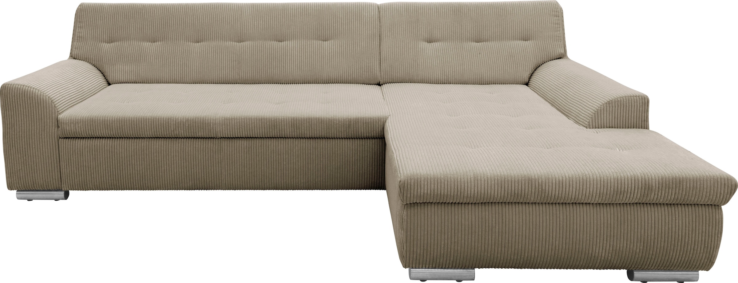 Image of DOMO collection Ecksofa "TREVISO viele Bezüge, auch in Cord, L-Form, 267x80x83 cm" mit Bettfunktion, inkl. Zierkissen, Unser Dauertiefpreis
