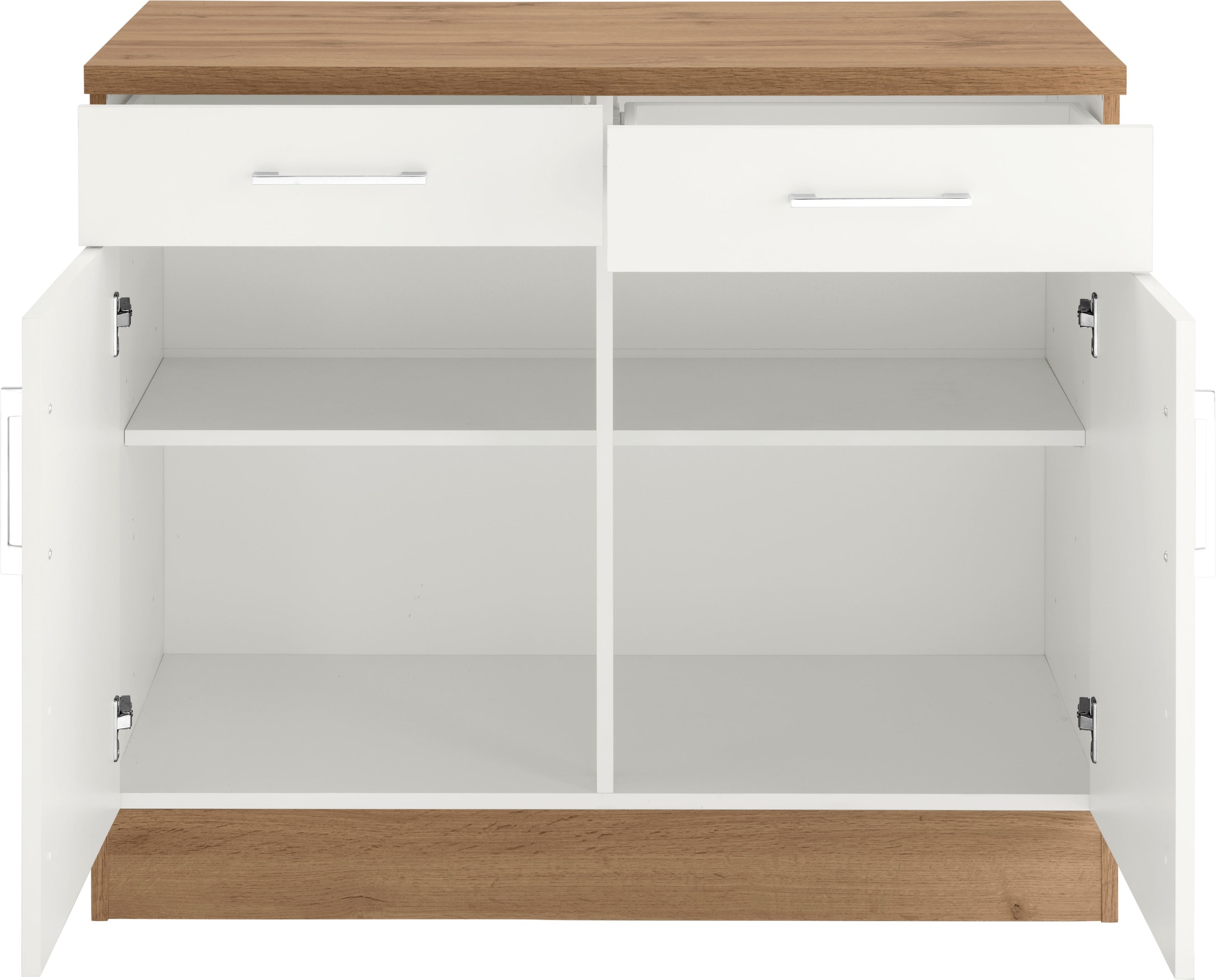 KOCHSTATION Armoire basse »KS-Colmar« 100 cm, avec poignée en métal, pour beaucoup de rangement