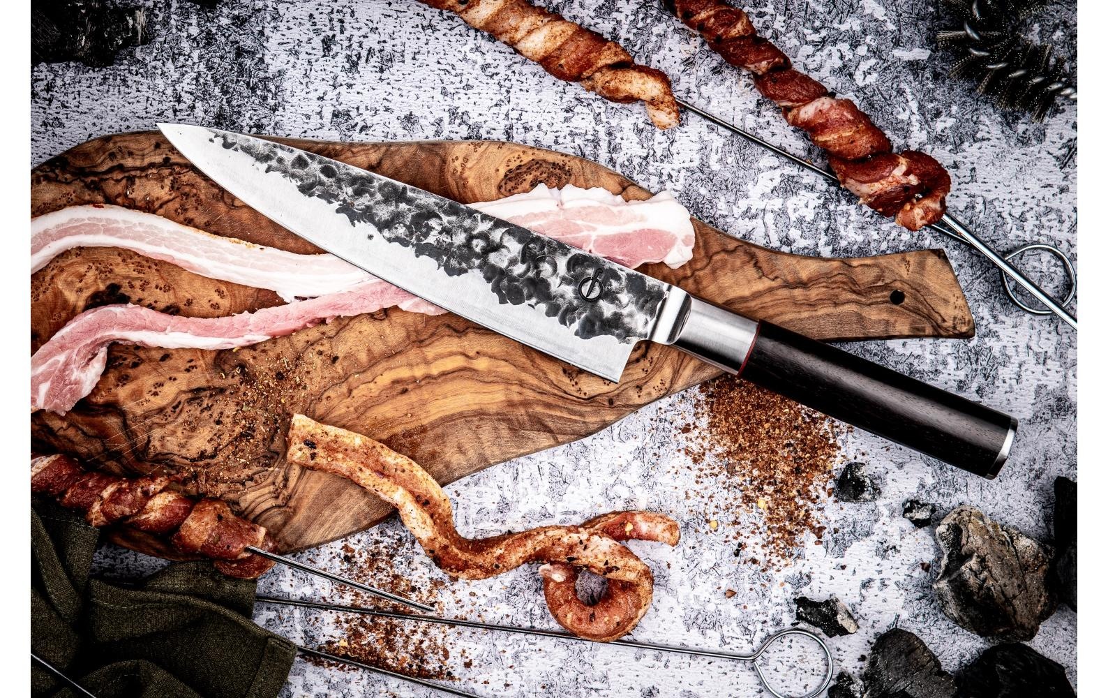Couteau du chef - FORGED - SEBRA - Acier japonais 440C - Manche en bois Dalbergia - L 20,5 cm