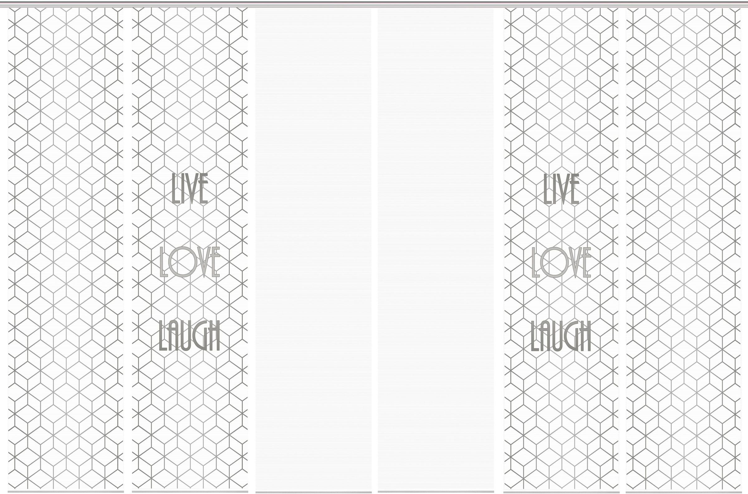 Image of Vision S Schiebegardine »LIVE LOVE LAUGH 6er SET«, (6 St.), Bambus-Optik, Digital bedruckt bei Ackermann Versand Schweiz