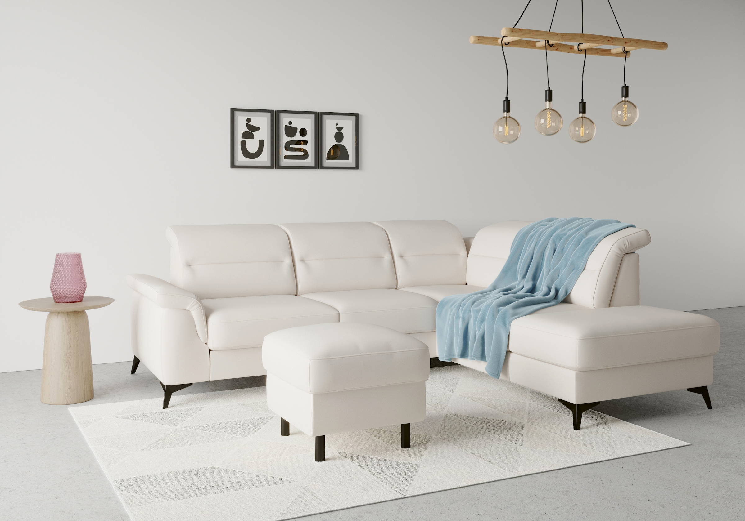 sit&more Canapé d'angle »Sinatra L-Form« mit Ottomane, optional mit Kopfteilverstellung und Armteilfunktion