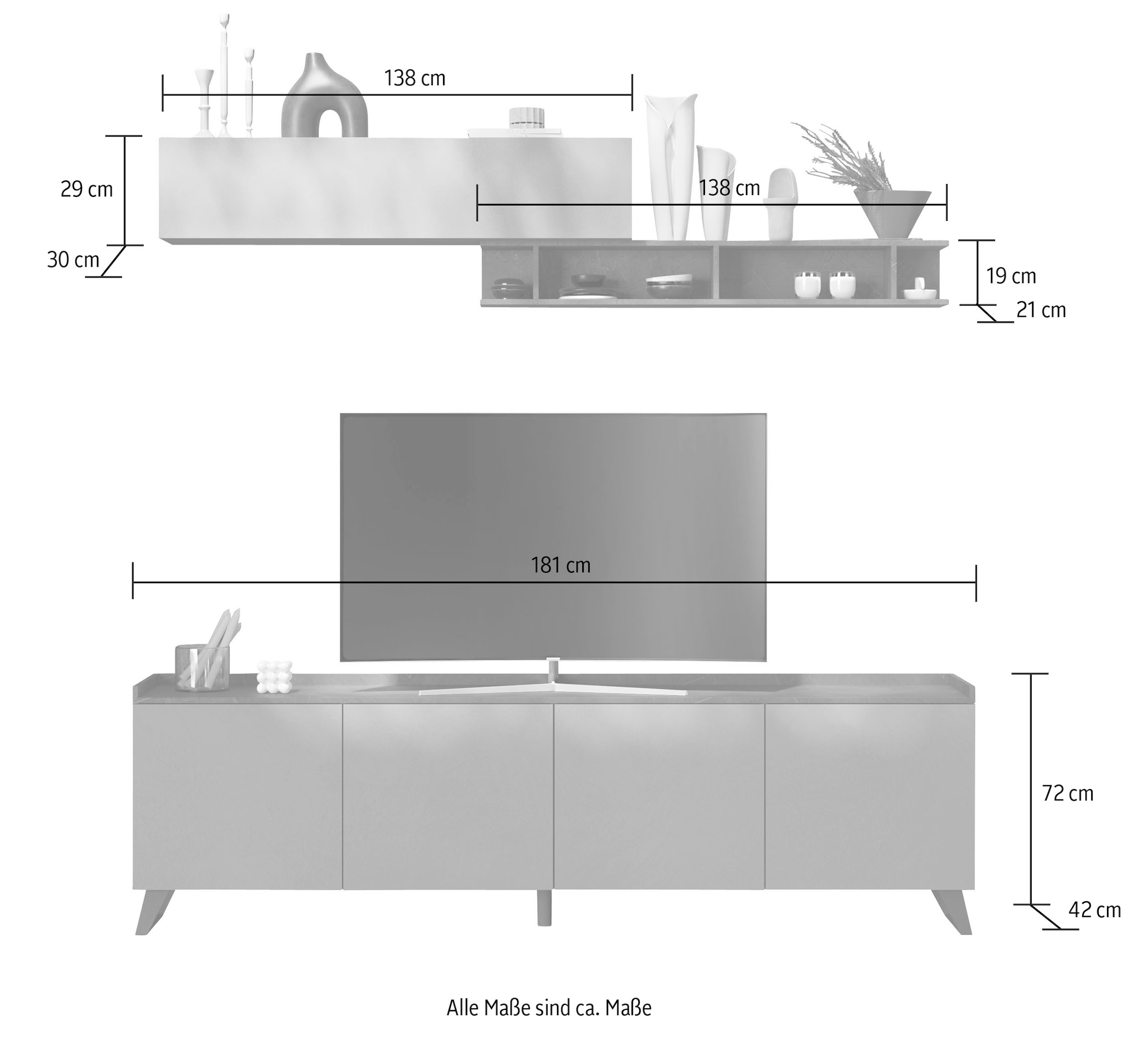 INOSIGN Wohnzimmer-Set, 3-teilig