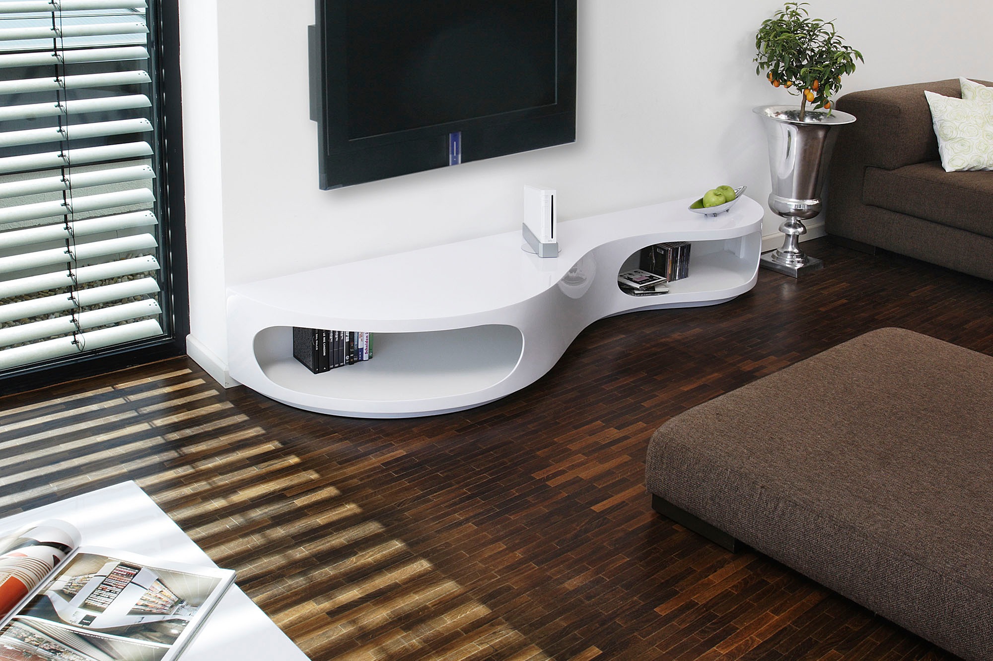Image of SalesFever Lowboard "Slow Design TV-Kommode für stilvolles Wohnen" Kommode in moderner Form, Fernsehschrank in Hochglanz