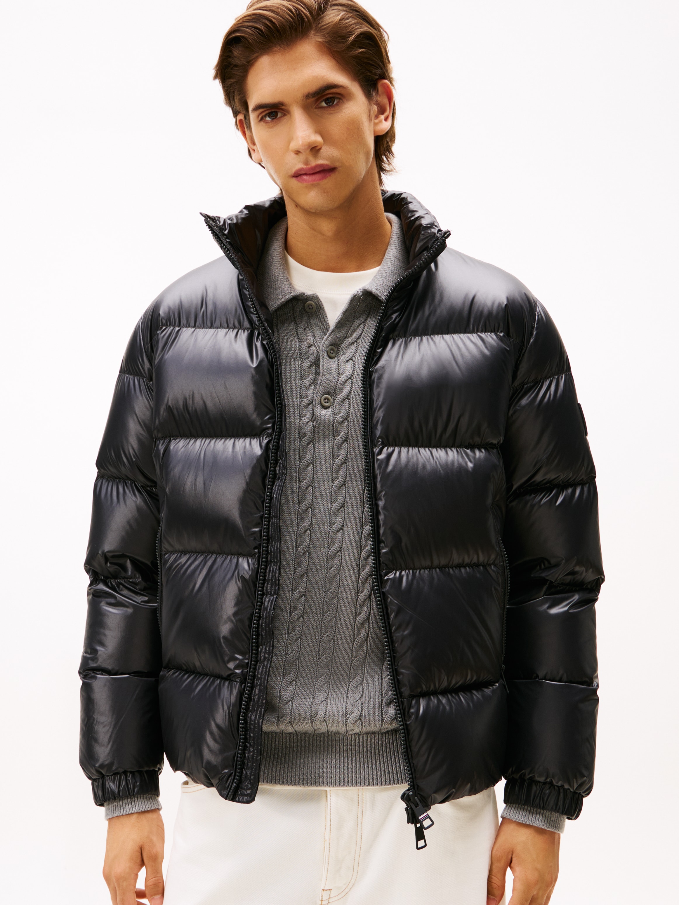 Image of Tommy Hilfiger Steppjacke "SHINY DOWN STAND PUFFER" Winterjacke, Outdoorjacke, glänzende Oberfläche