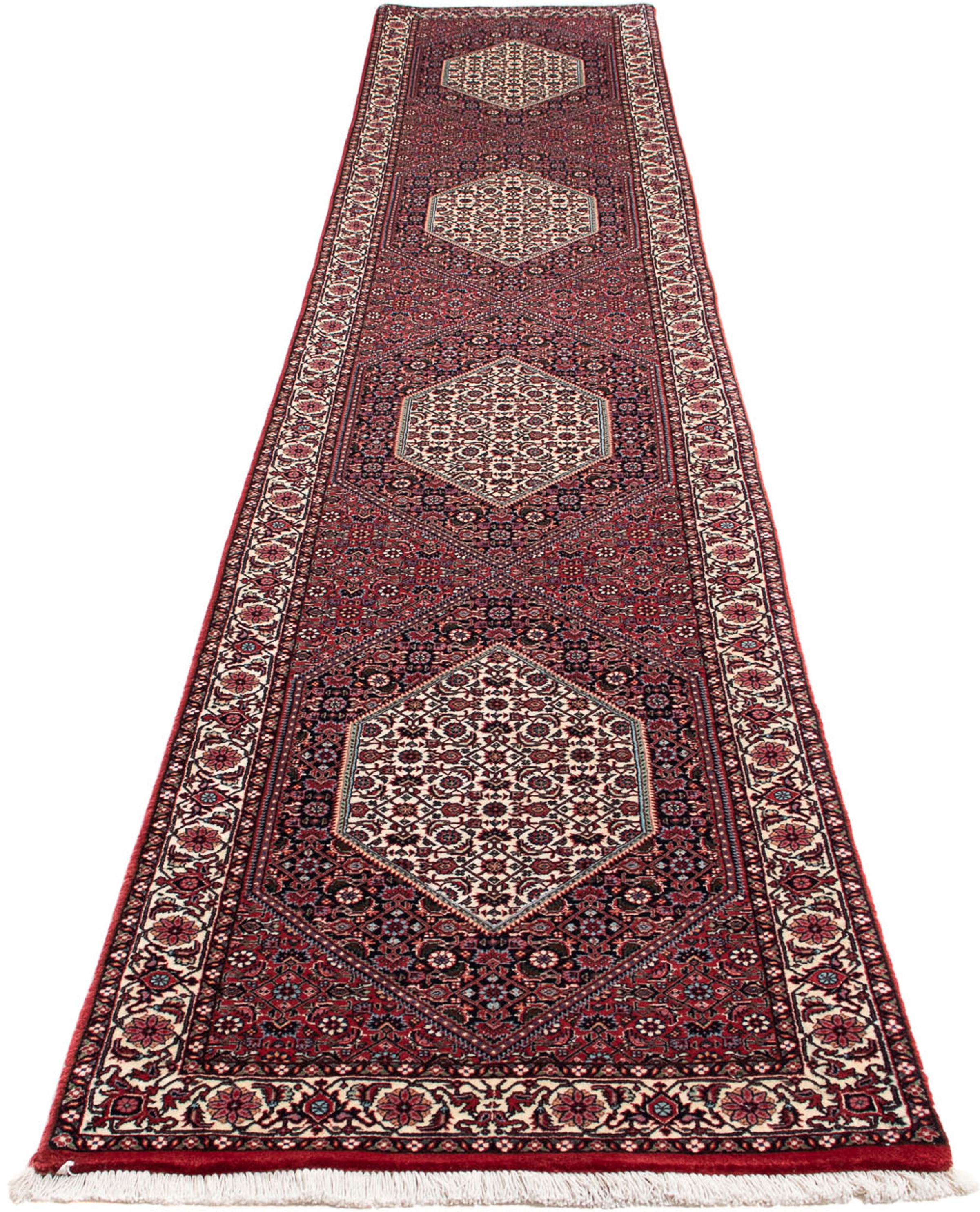 Image of morgenland Orientteppich »Perser - Bidjar - 415 x 78 cm - dunkelrot«, rechteckig, 15 mm Höhe, Wohnzimmer, Handgeknüpft, Einzelstück mit Zertifikat bei Ackermann Versand Schweiz