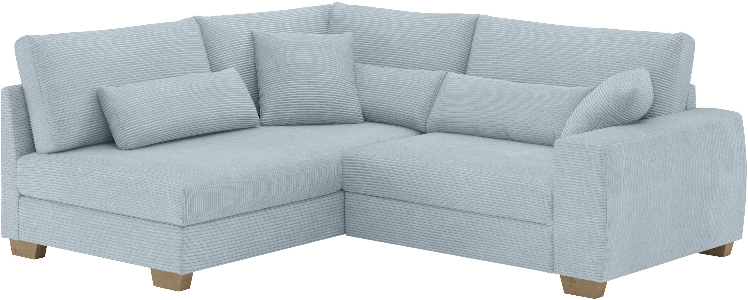 Mr. Couch Ecksofa »Hilla L-Form, bis 140 kg belastbar«, mit Taschenfederkern, wahlweise mit Bettfunktion
