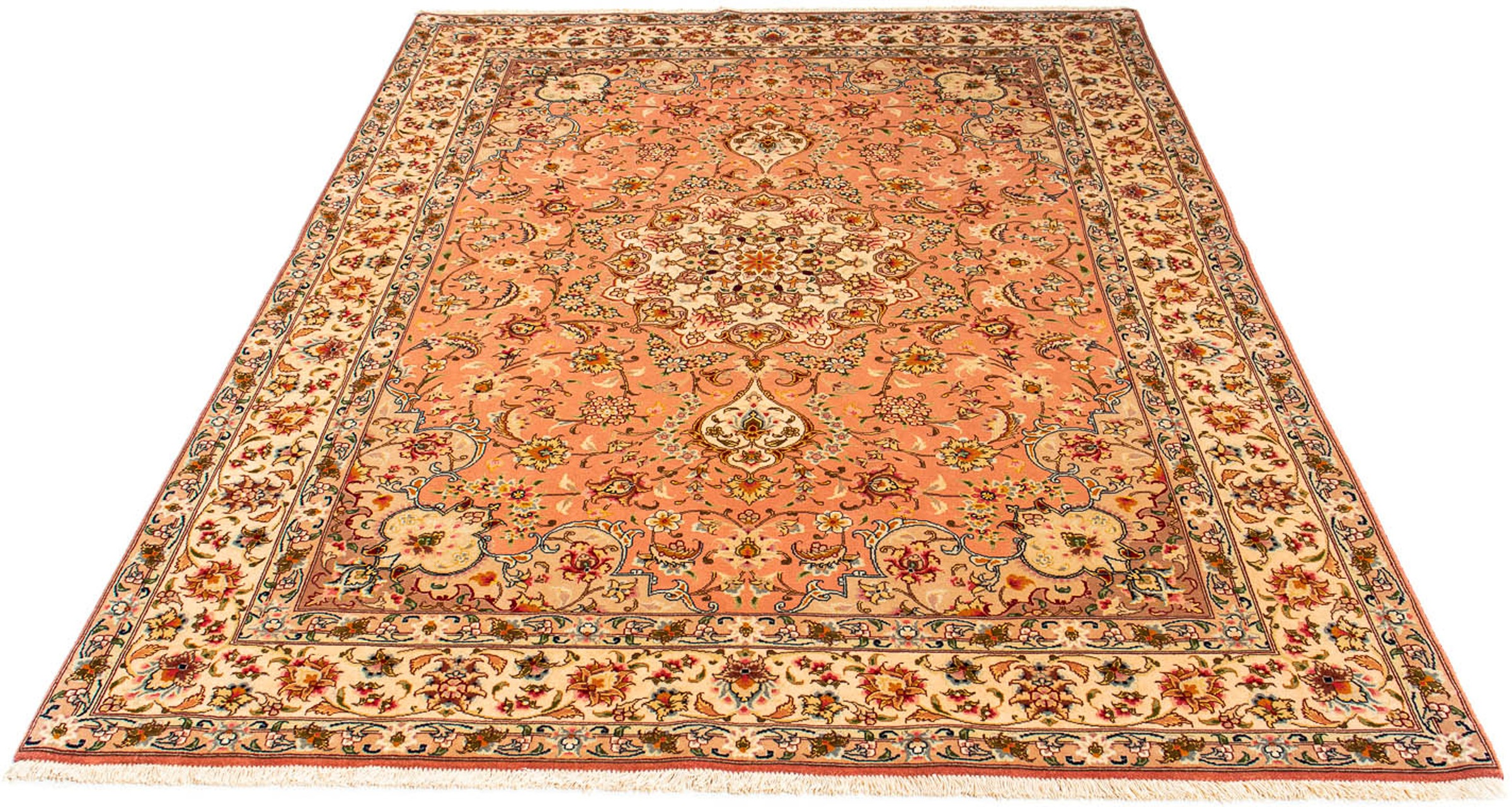 Image of morgenland Orientteppich »Perser - Täbriz - Royal - 211 x 148 cm - rost«, rechteckig, 7 mm Höhe, Wohnzimmer, Handgeknüpft, Einzelstück mit Zertifikat bei Ackermann Versand Schweiz