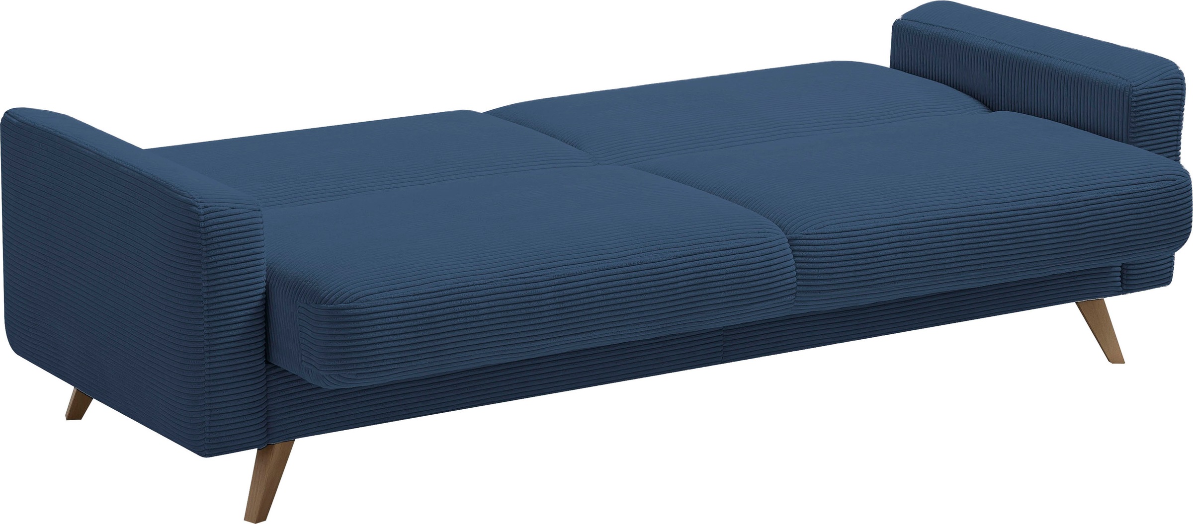 exxpo - sofa fashion 3-Sitzer »Samso, elegant und bequem, aktueller Cord Bezug, Kippcouch«, hochwertige Verarbeitung, Schlafsofa inkl. Bettfunktion und Bettkasten