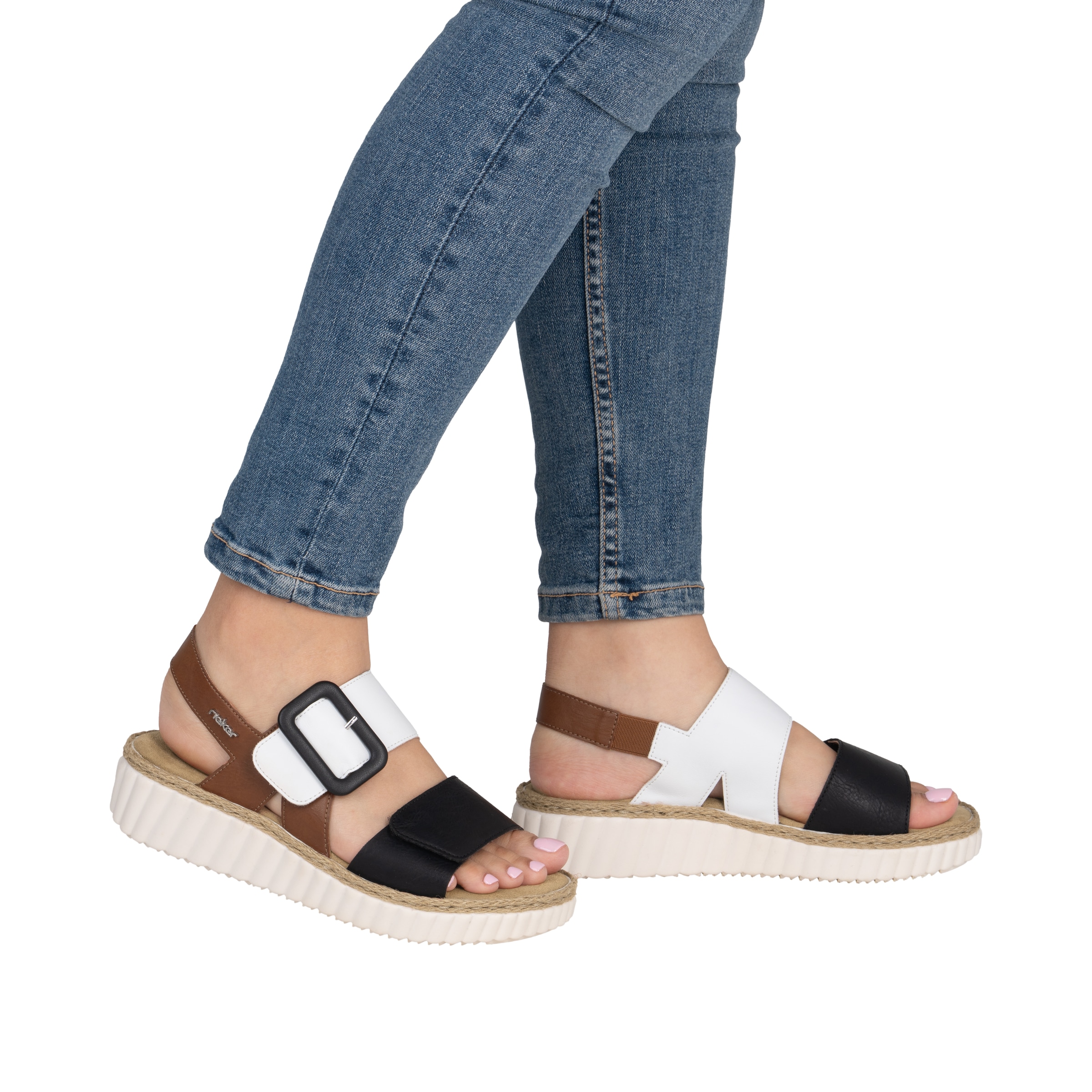 Rieker Sandale à plateforme  chaussure d'été, sandale, talon compensé, forme confortable