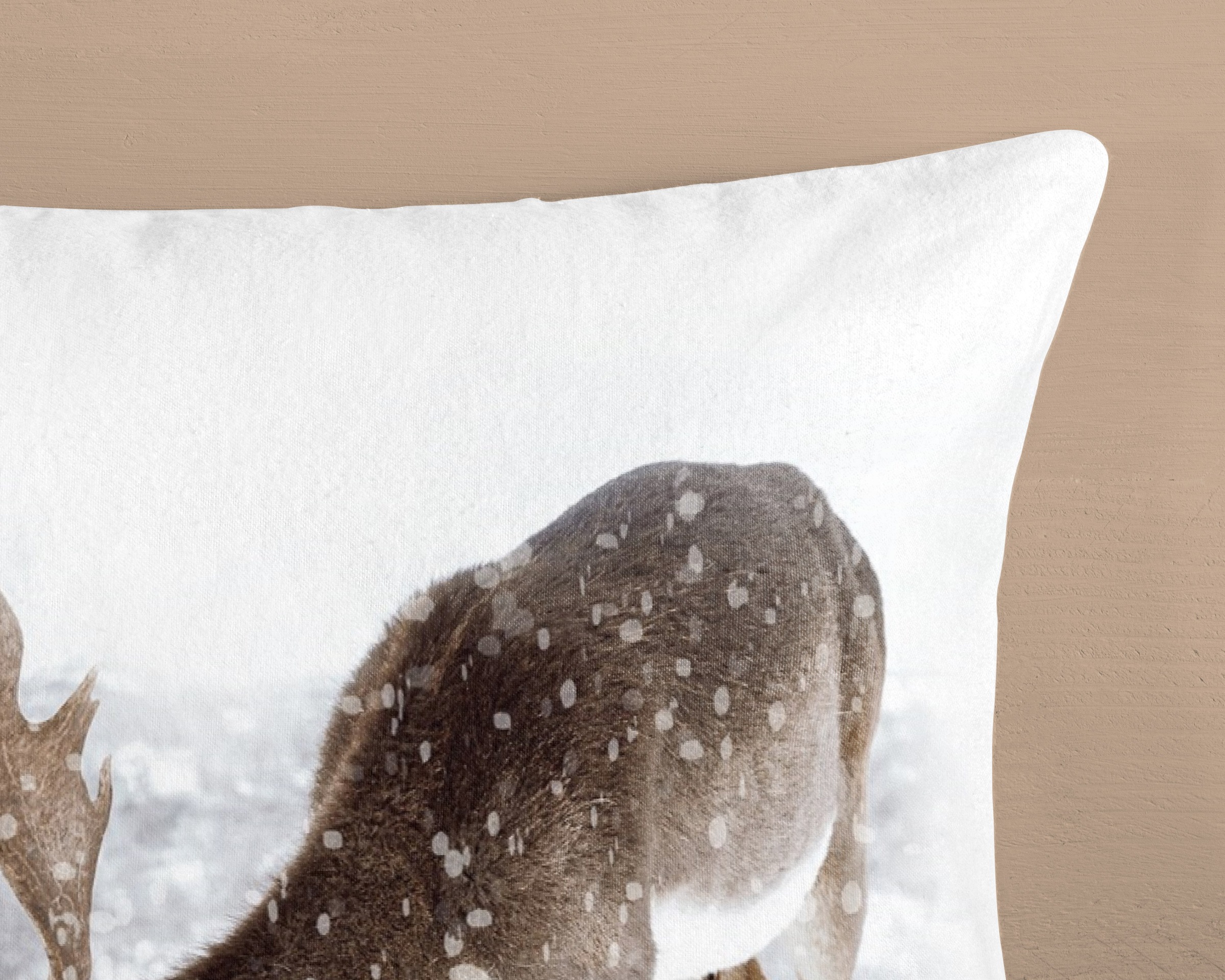 good morning Wendebettwäsche »Wintermu«, Flanell, Biber, Winter, Warm, Reissverschluss, Wende, Reh, Hirsch, Sand