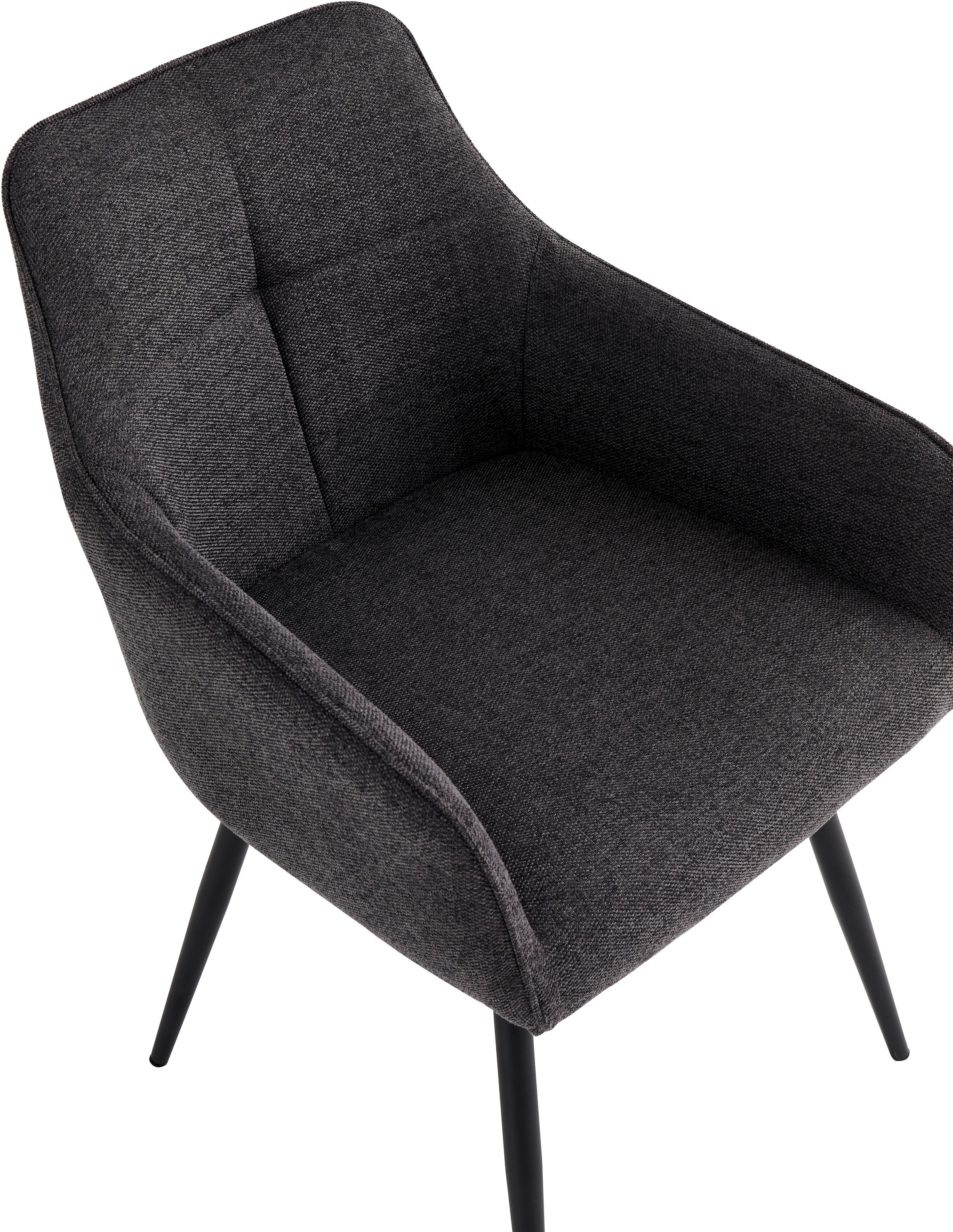 HELA Chaise avec accoudoirs »VERONA« (Ensemble) 2 cuisfauteuil, panier à ressorts, structure tube rond, 4 pieds, rembourré, accoudoirs