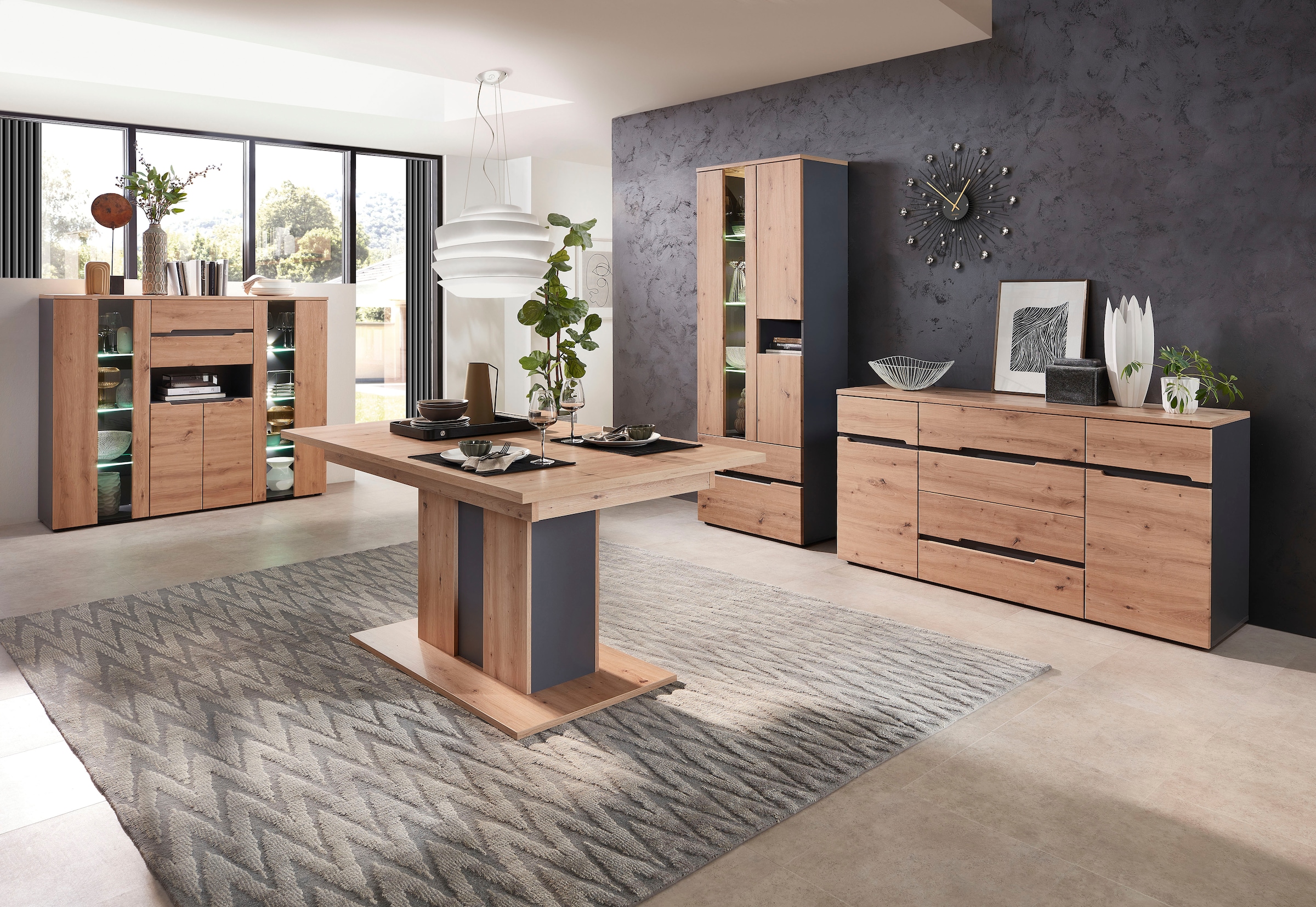 Innostyle Table de salle à manger »Memphis Esstisch,160-210x75x90cm (B/H/T)« 1 cuis tlg. avec fonction extensible