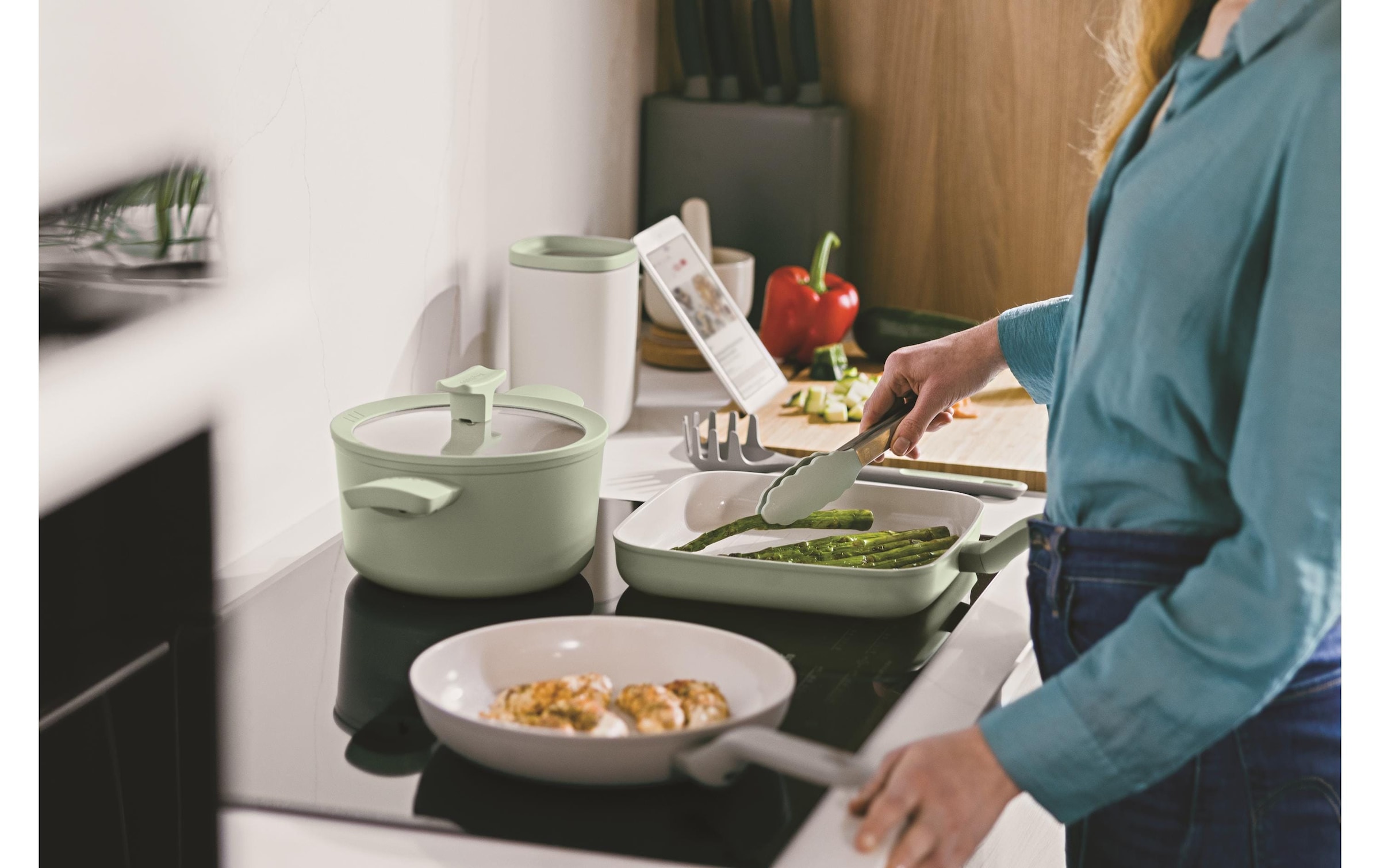 BergHOFF Poêle à griller »Leo Balance Sage 28 cm« Aluminium