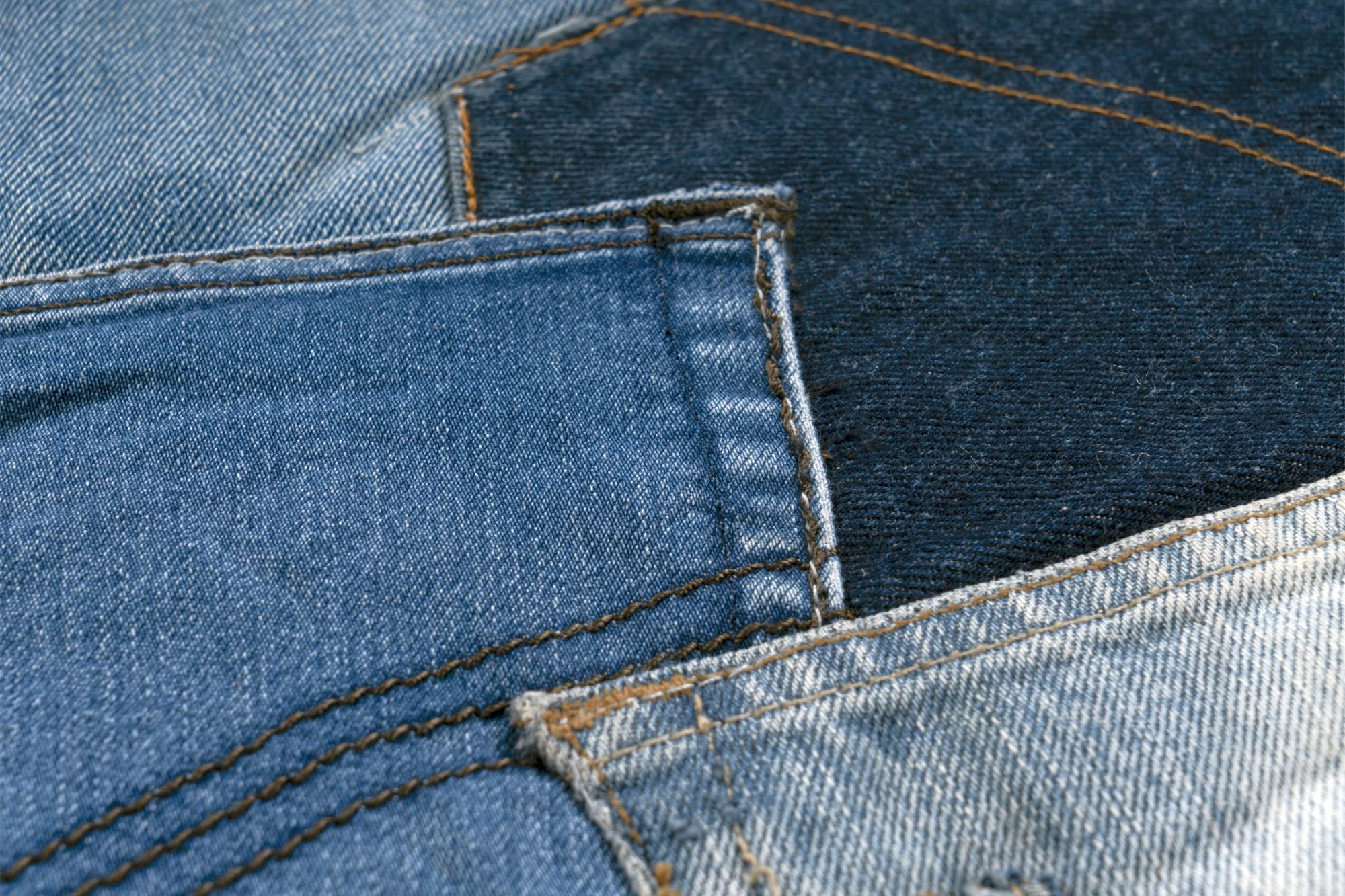 Kayoom Teppich »Urban Denim 490« rechteckig 8 mm Höhe Kurzflor, Patchwork Muster, Modernes Muster, Wolle, Vegan