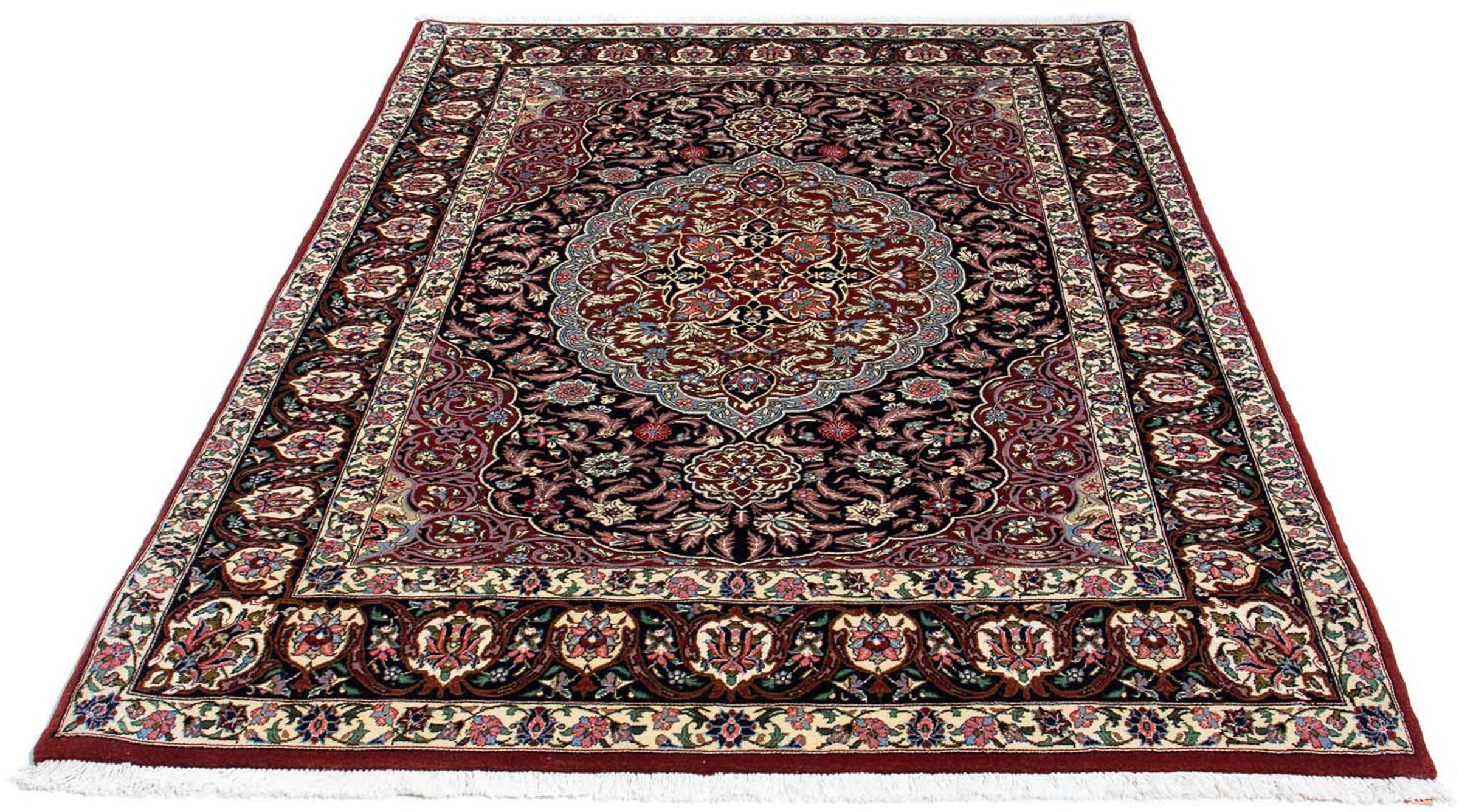 Image of morgenland Orientteppich »Perser - Ghom - 195 x 140 cm - mehrfarbig«, rechteckig, 10 mm Höhe, Wohnzimmer, Handgeknüpft, Einzelstück mit Zertifikat bei Ackermann Versand Schweiz