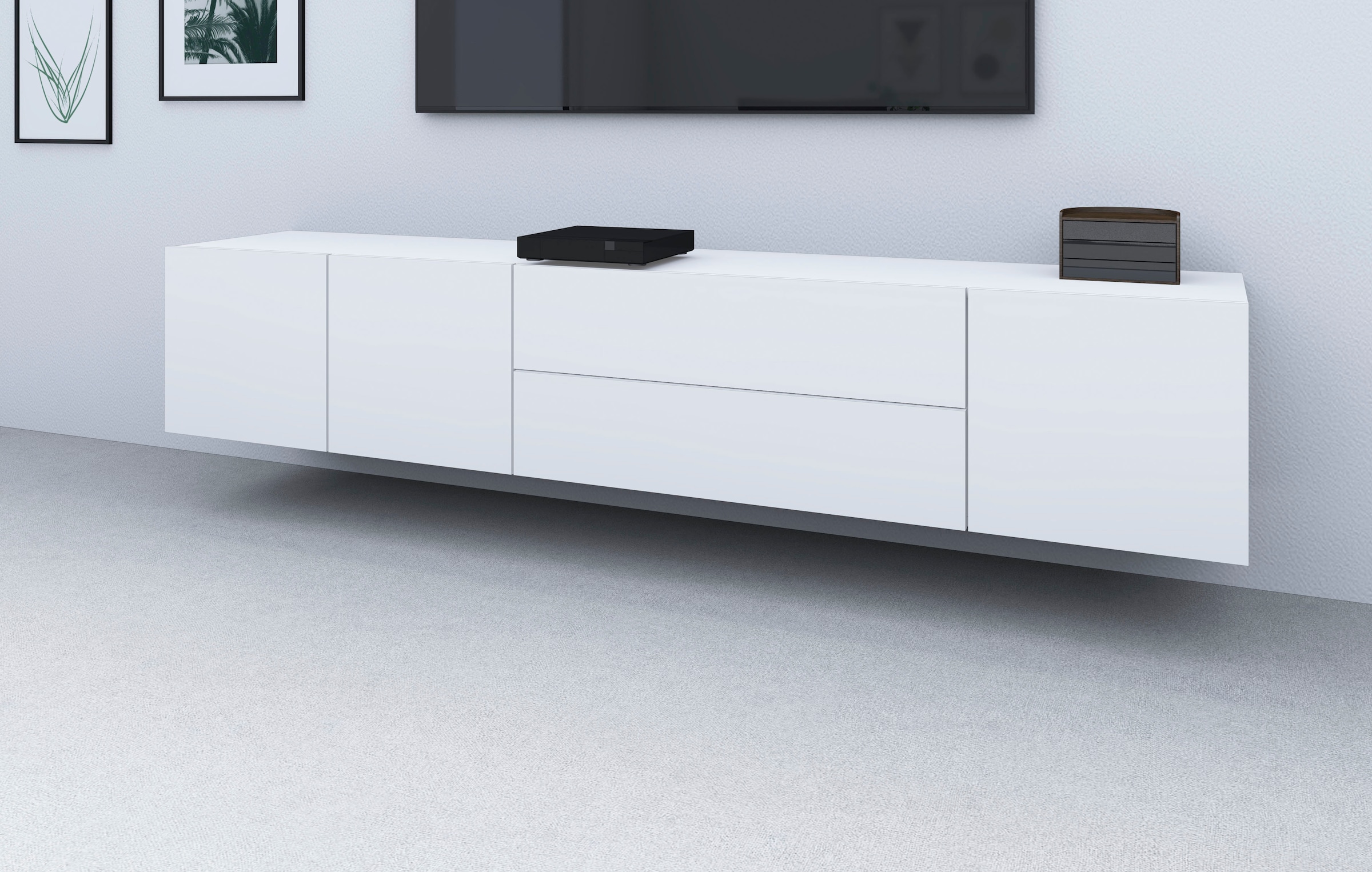 Image of borchardt Möbel Lowboard "Sophia, TV-Schrank Breite 190 cm" 3 Türen und 2 Schubkästen, zur Wandmontage