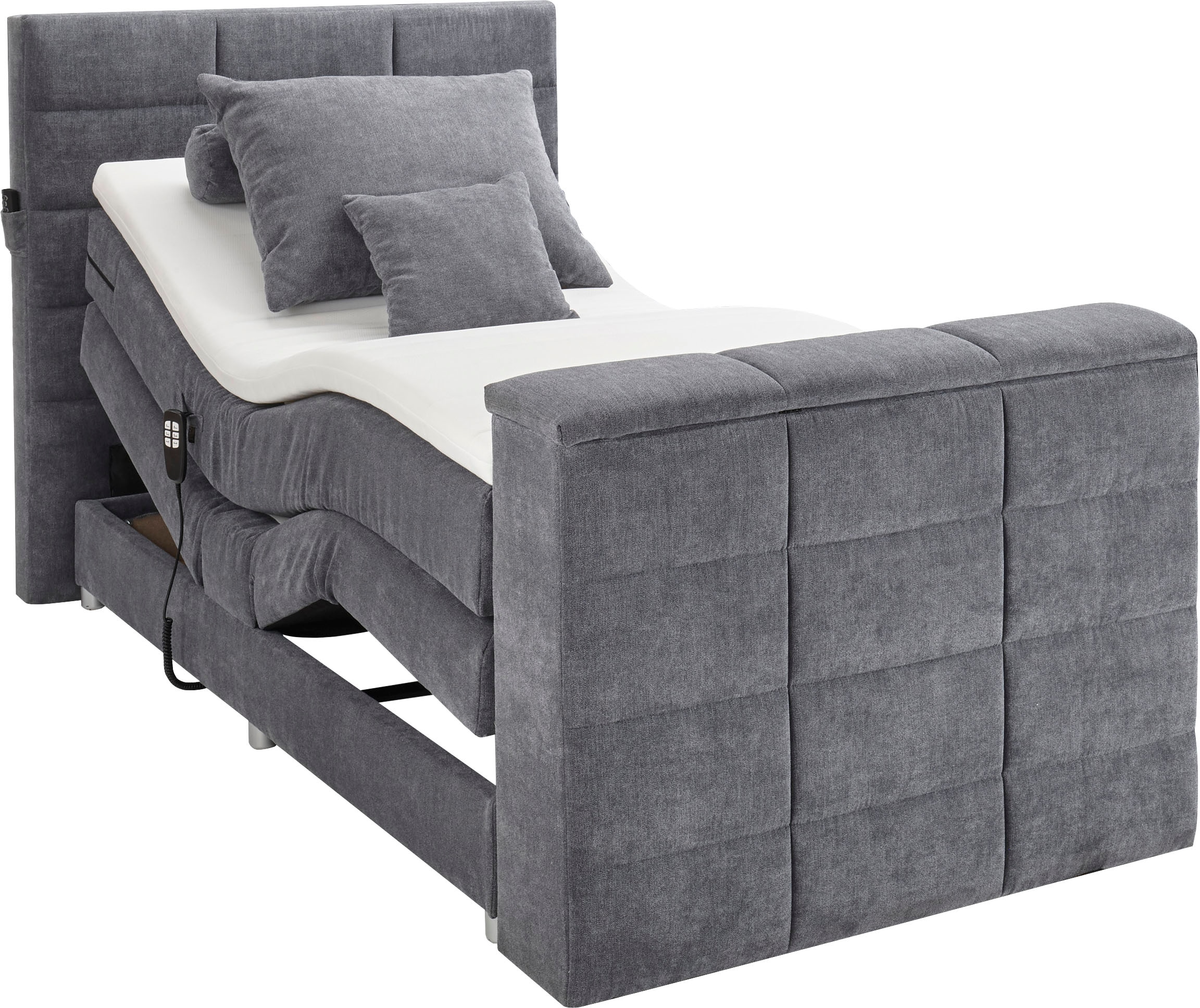 ED EXCITING DESIGN Boxspringbett »Denver« inkl. Motor, Topper und motorisierter TV-Halterung bis 40 Zoll