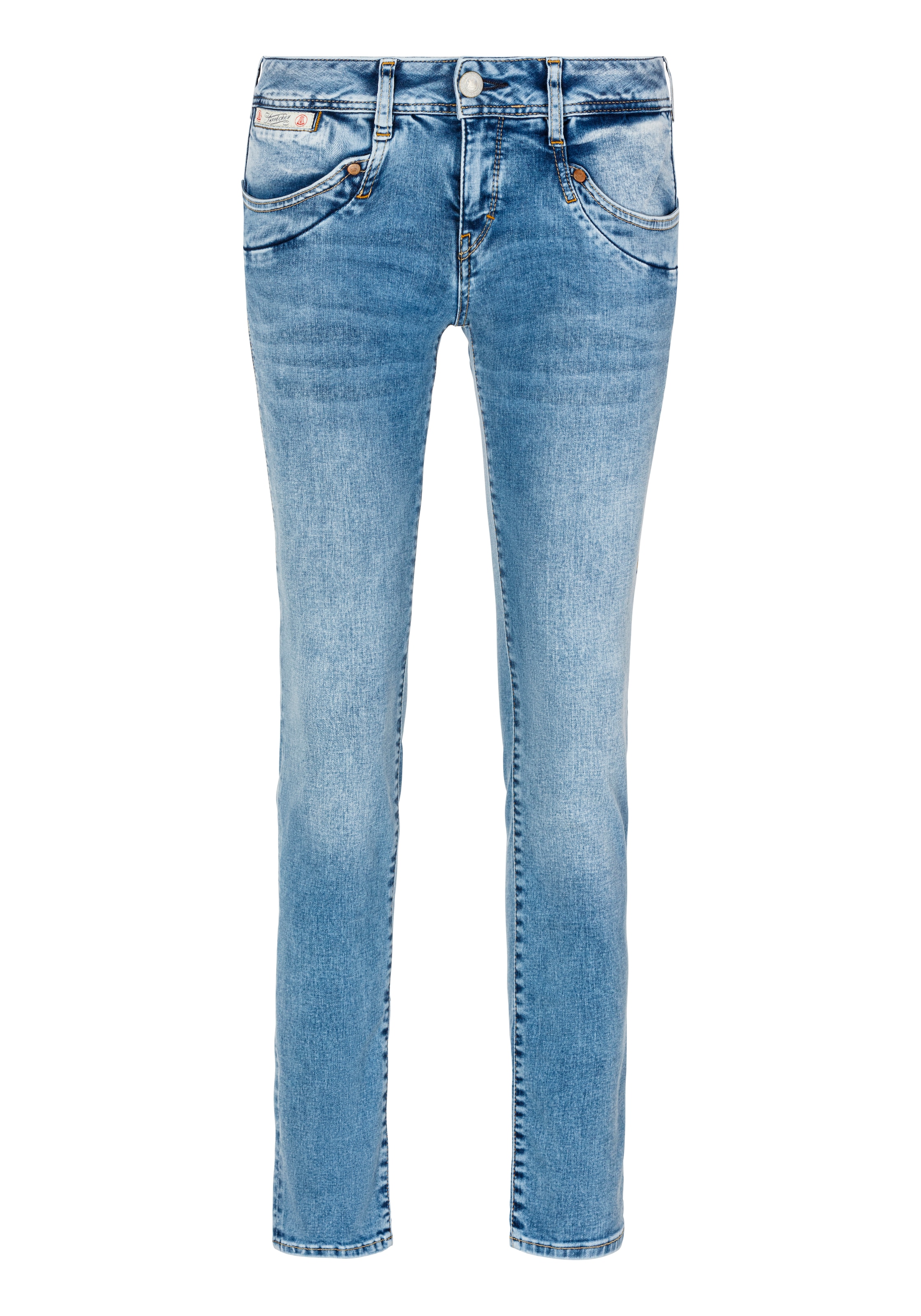 Herrlicher Slim-fit-Jeans »Piper Slim Reused Denim«, mit Zierknöpfen an den Gesässtaschen