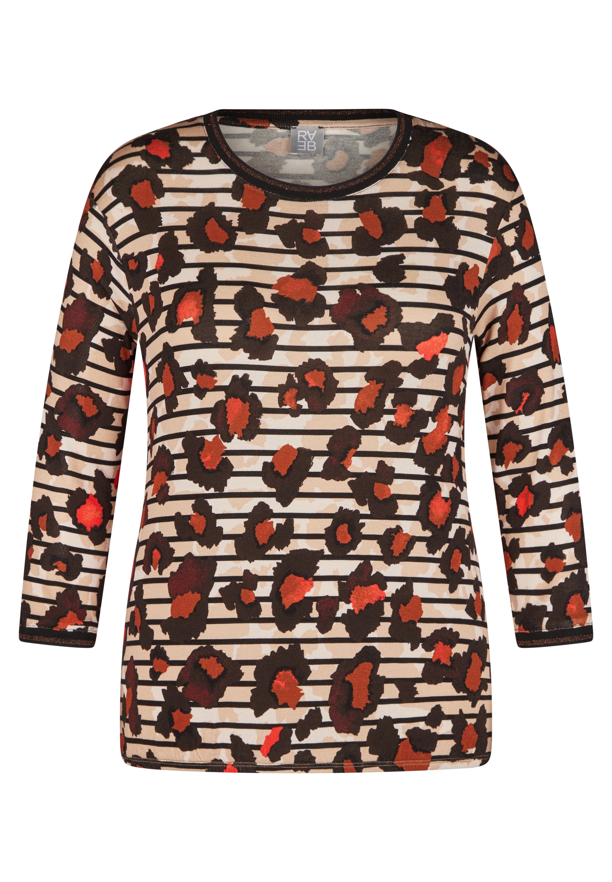 Rabe 3/4-Arm-Shirt gestreift mit Allover-Print