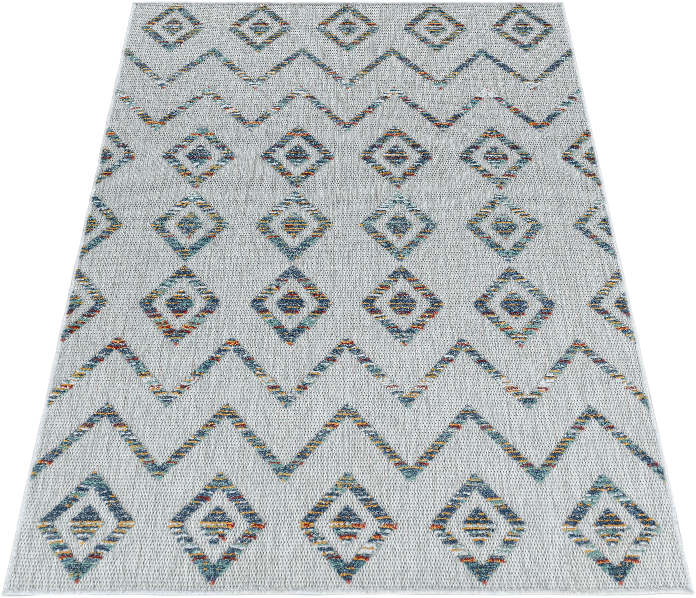 Ayyildiz Teppiche Teppich »BAHAMA 5152«, rechteckig, 8 mm Höhe, Läufer, Flachflor mit Hoch-Tief-Struktur, In-und Outdoor geeignet
